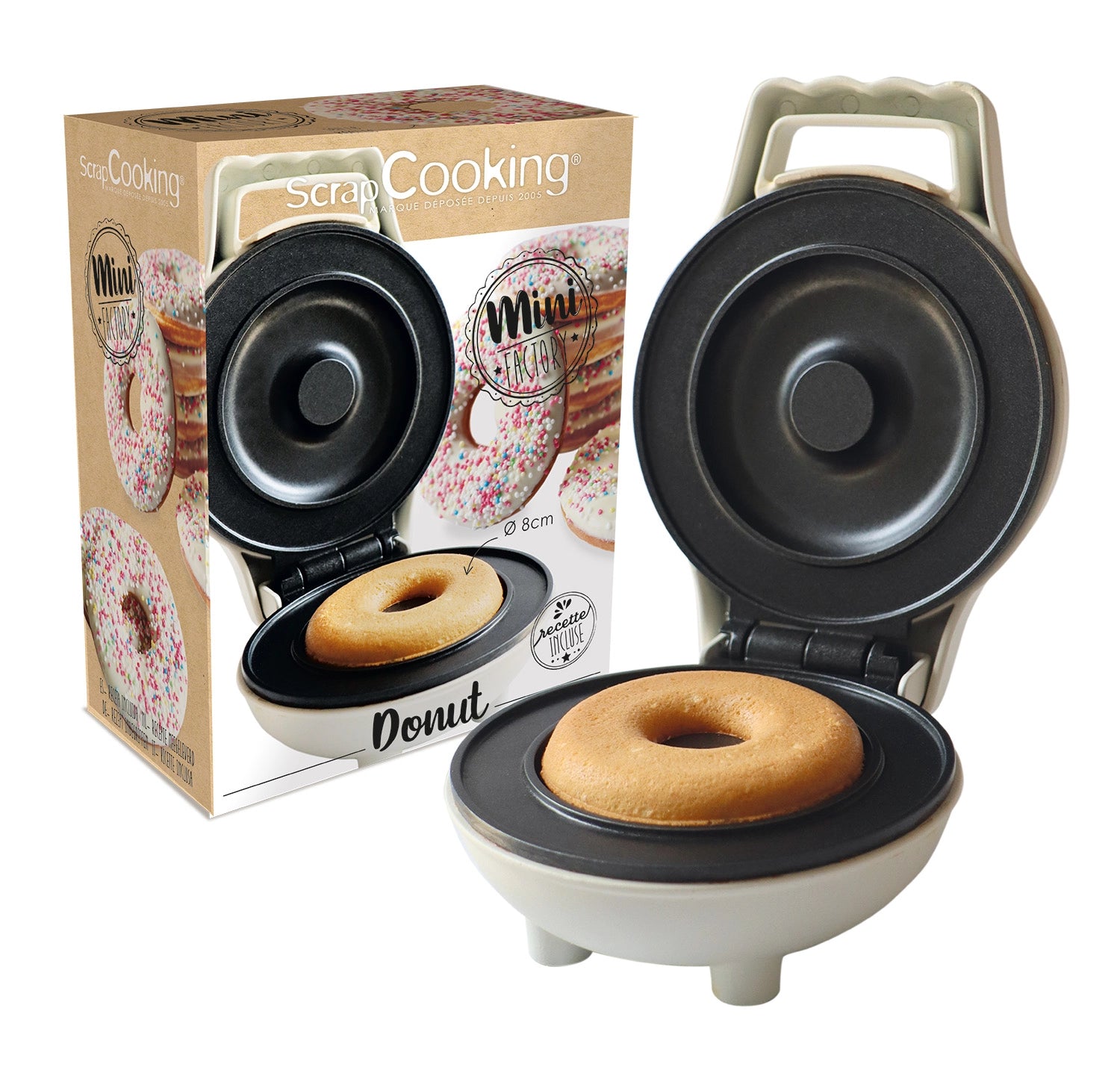 Kompakte Mini-Donut-Maschine von Scrap Cooking: Ideal für die schnelle Herstellung von köstlichen Mini-Donuts für jeden Anlass.
