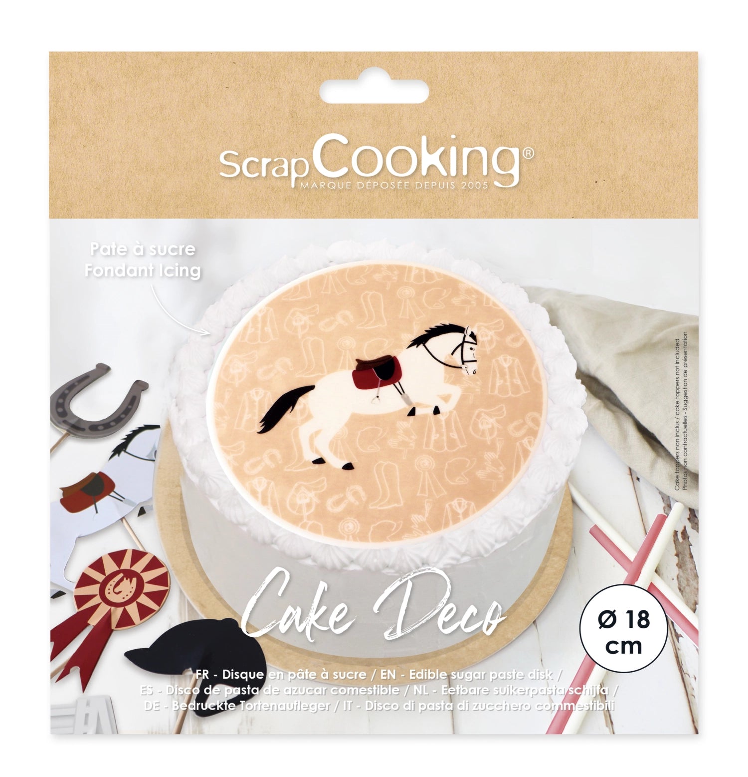 Tortenaufleger essbar aus Zuckerpapier Reiten D18cm