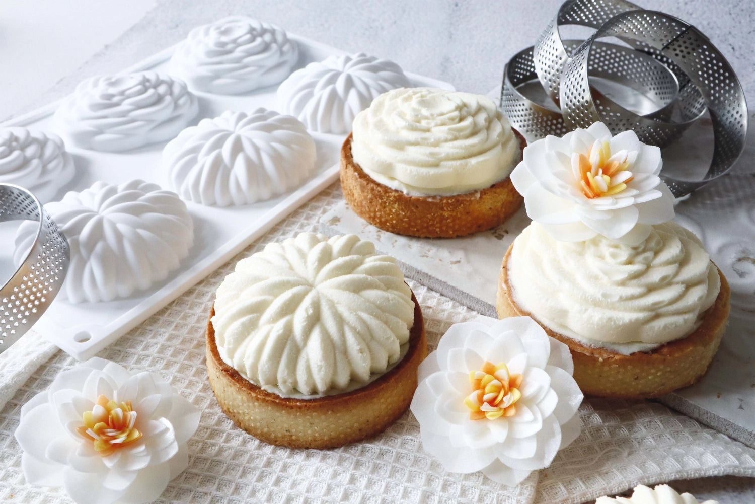 4er Set Kamelien aus Esspapier