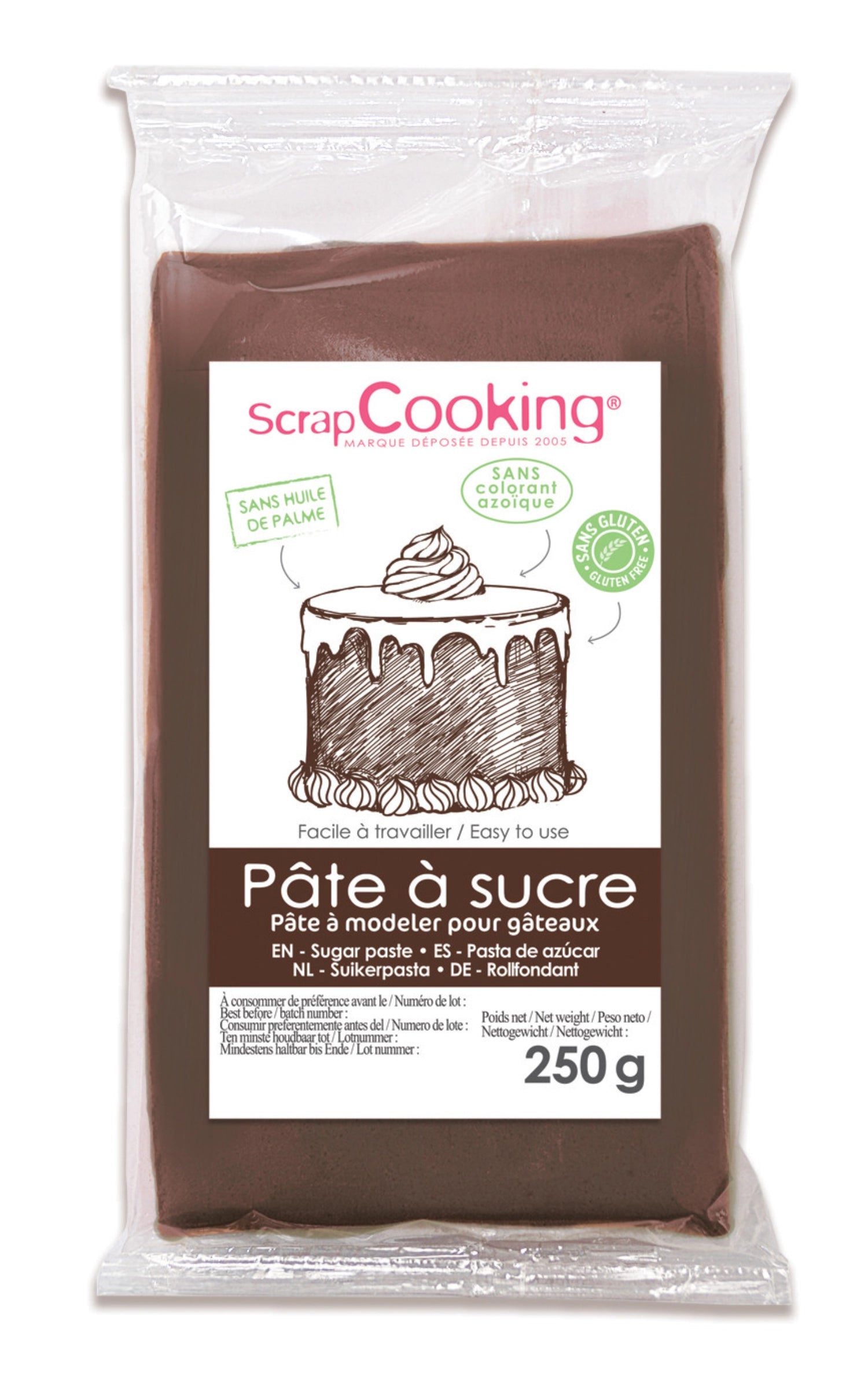 pâte à sucre <tc>braun</tc> 250g