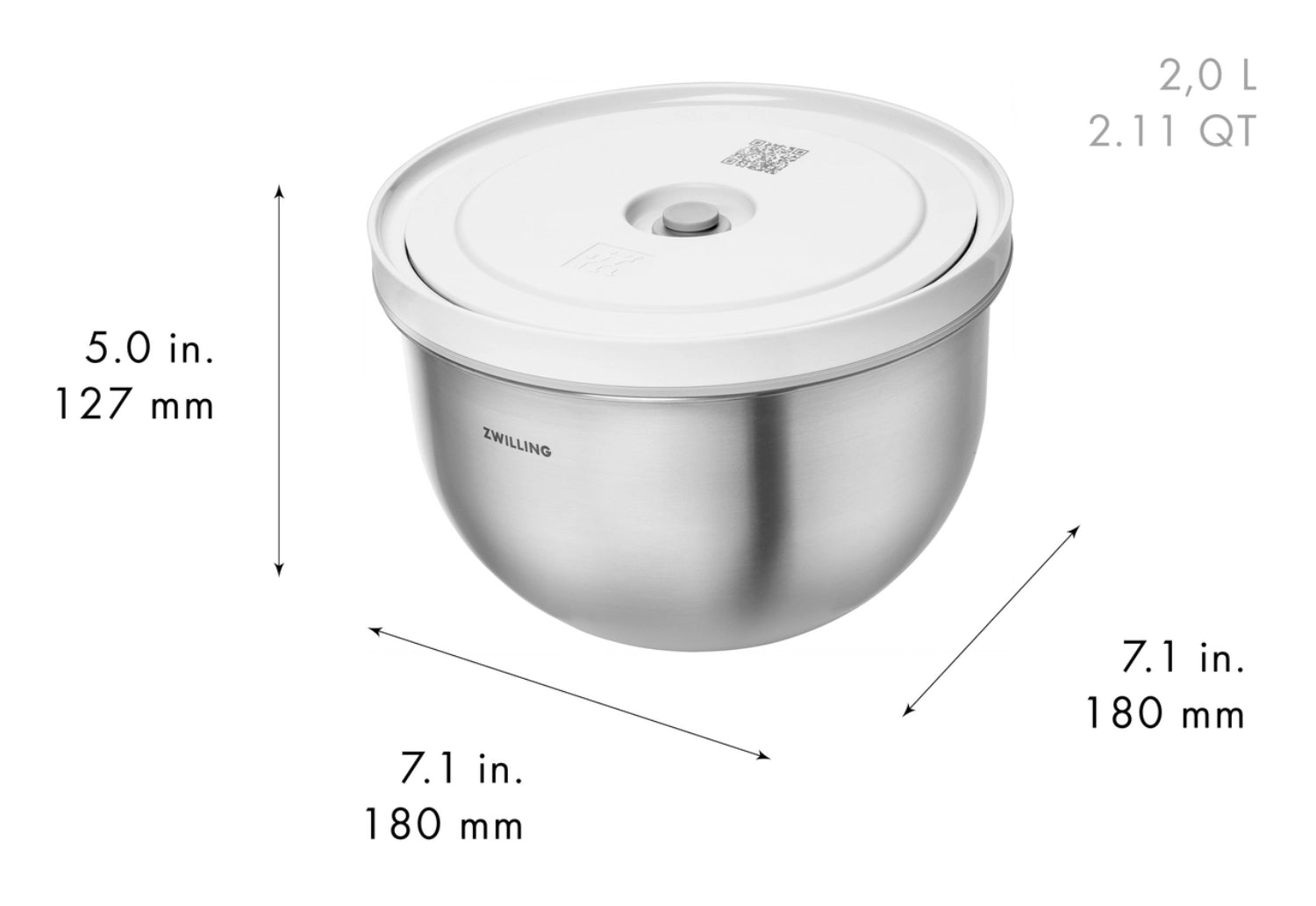 Fresh & Save Bowls vacuum bowl M, stainless steel