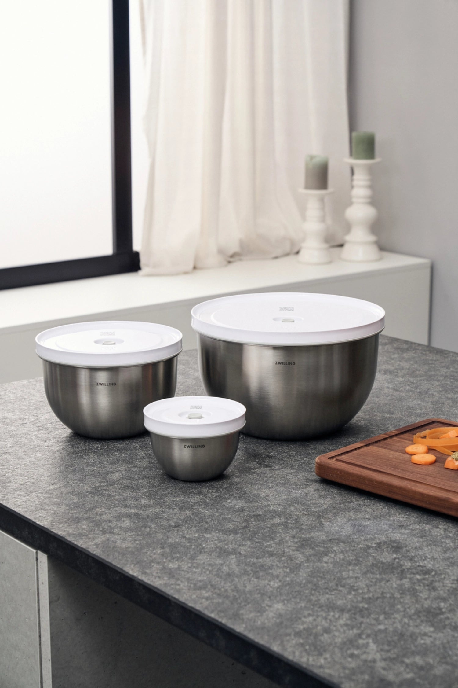 6tlg. Fresh & Save Bowls Vakuumschüssel Set, Edelstahl