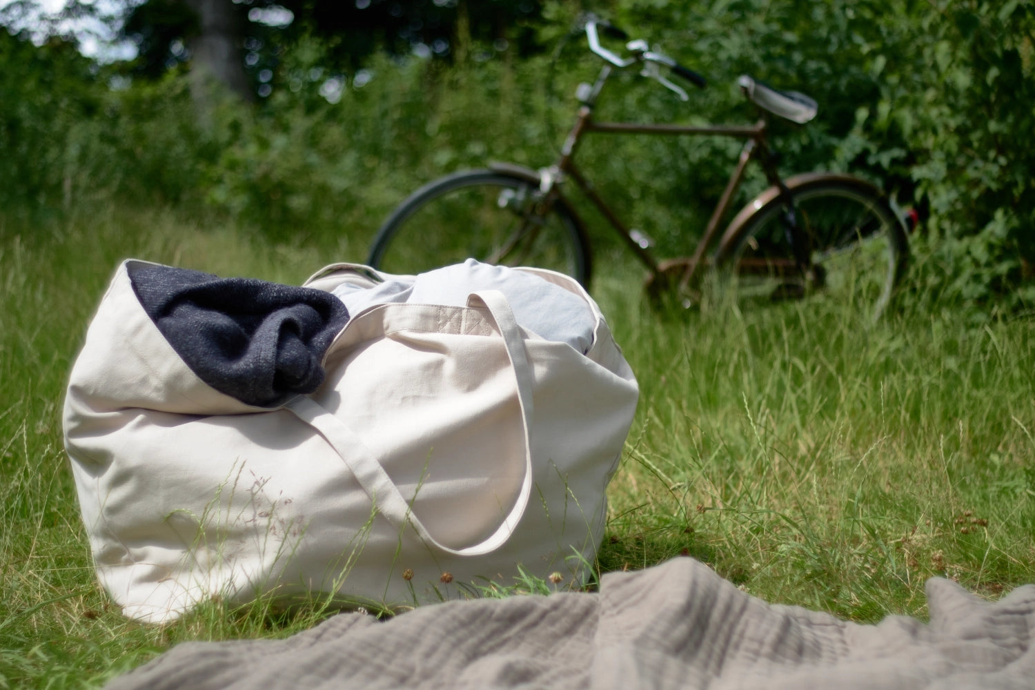 Big Long Tasche 35x45x90cm stone Biobaumwolle