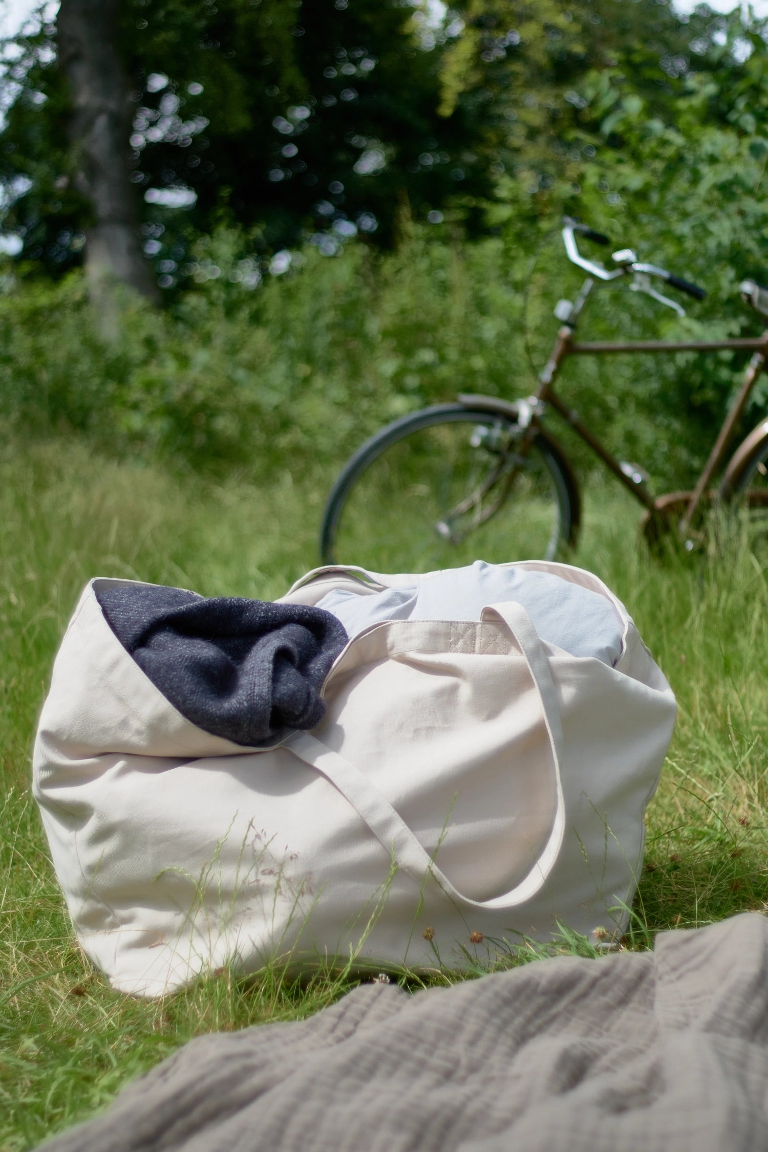 Big Long Tasche 35x45x90cm stone Biobaumwolle