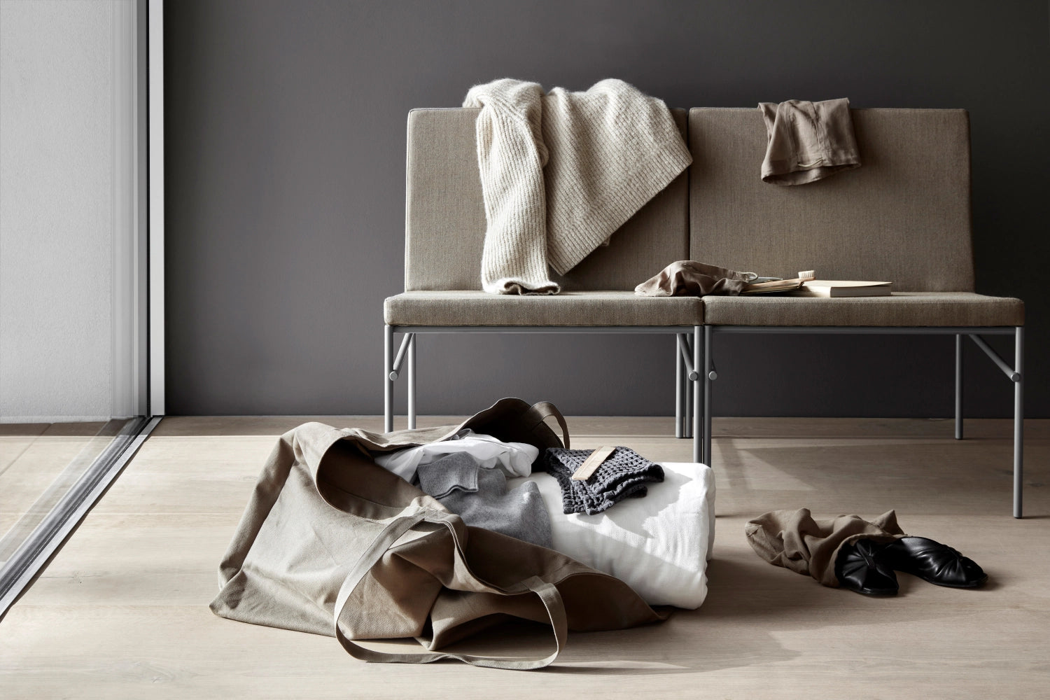 Geräumige Big Long Tasche in der Farbe Clay, gefertigt aus nachhaltiger Biobaumwolle, ideal für Einkäufe und Freizeitaktivitäten.