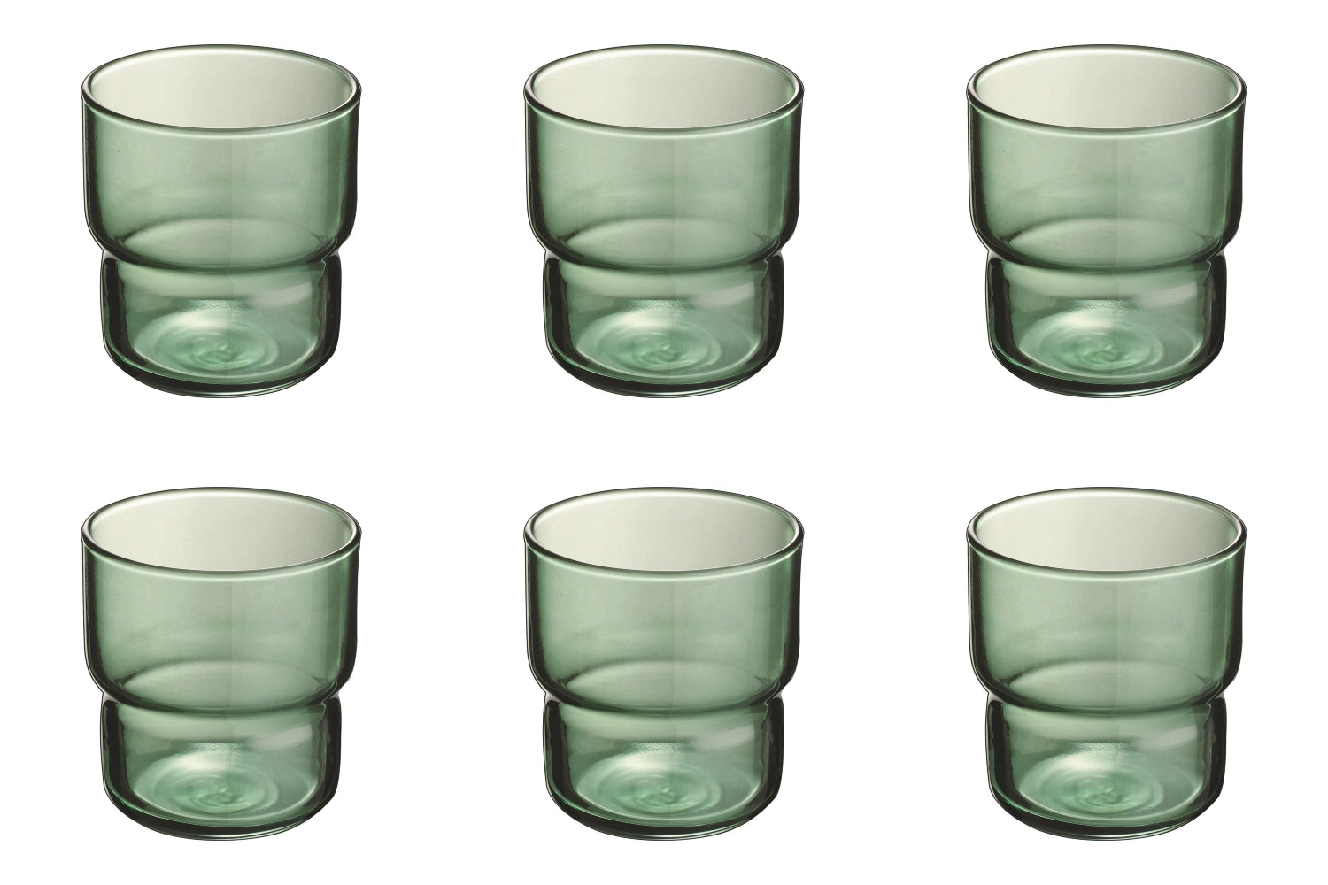 Lot de 6 Bûches Brosse DE tasses Vert Foncé 0,22lt D7,3cm H7,9cm