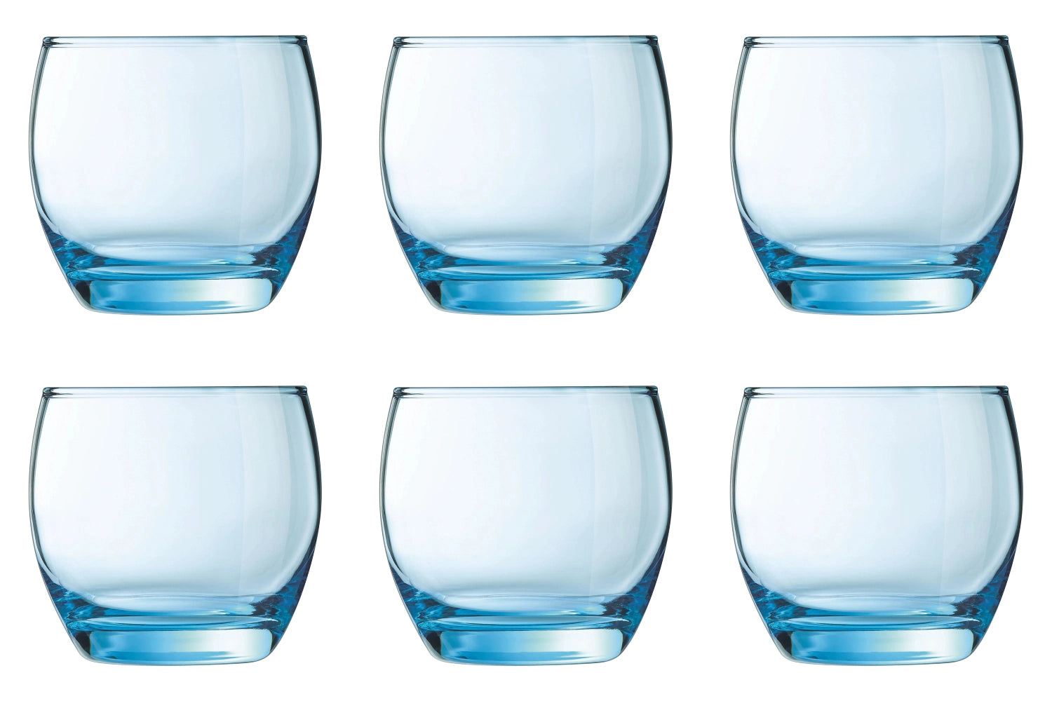 Set of 6 Salto ice blue cups 0.32lt D8.9cm H8.3cm