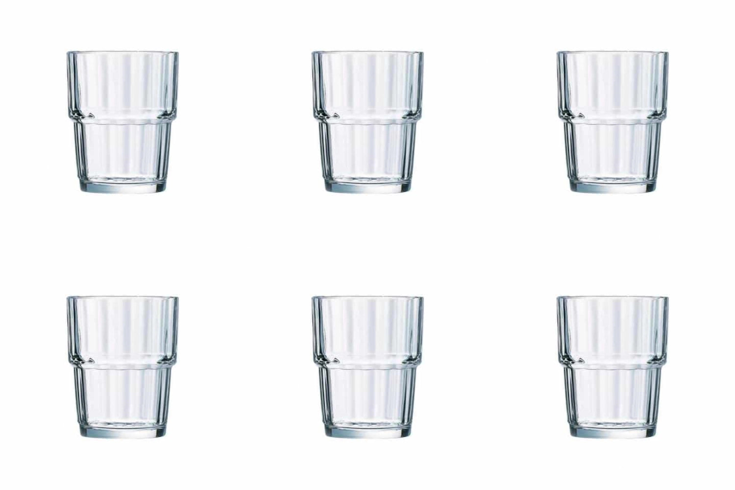 Lot de 6 verres à boire Norvege empilables 0,25 l