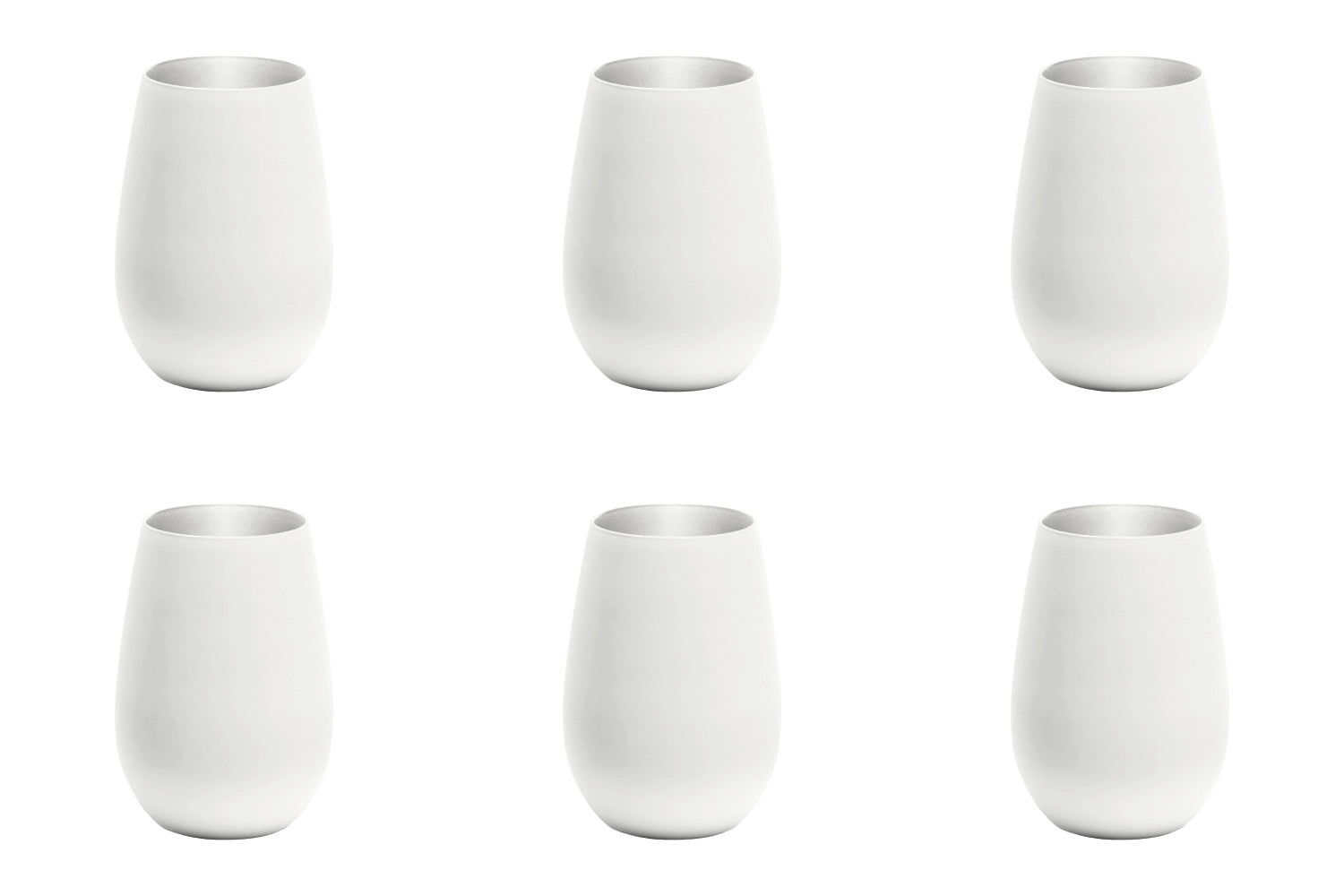 Lot de 6 tasses Elements 465 ml weiss/argent