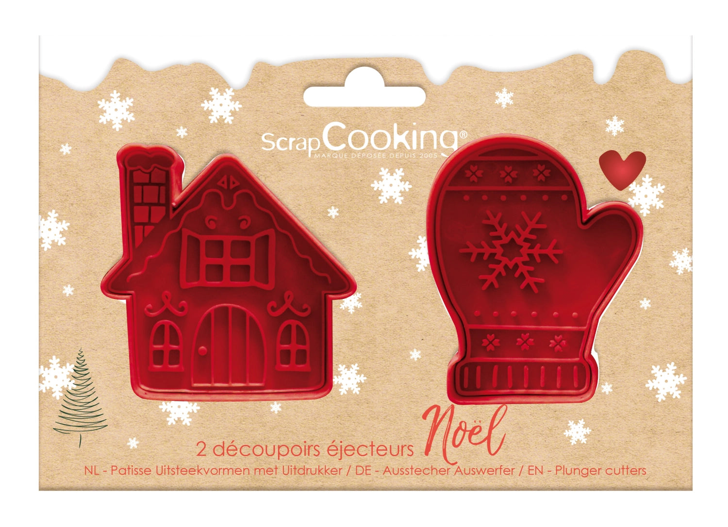 2er Set Ausstechformen Weihnachten in Rot präsentiert im Onlineshop von KAQTU Design AG. Ausstecher ist von Scrap Cooking
