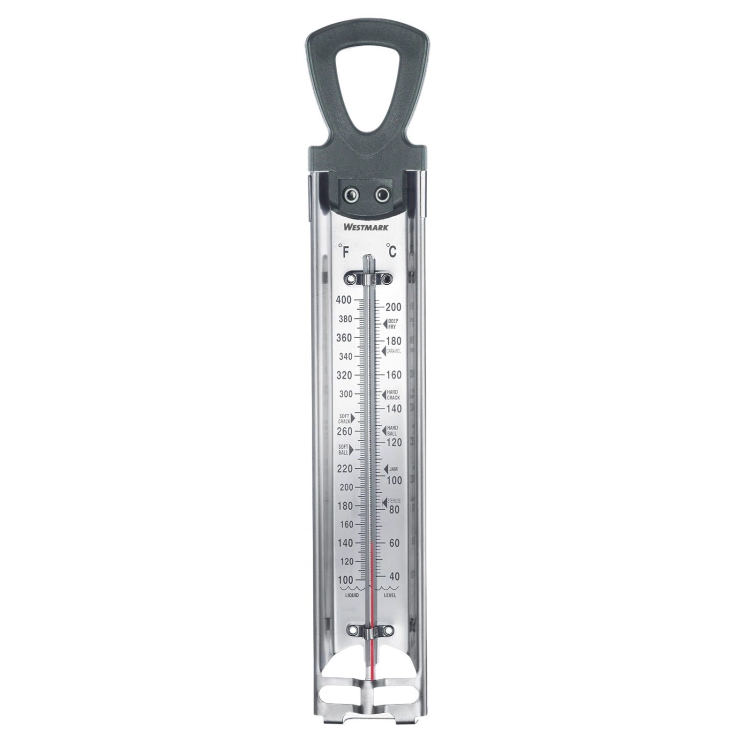 Zuckerthermometer von Westmark, ideal für die Zubereitung von Süßigkeiten, mit klarer Skala und langlebigem Design für exakte Temperaturmessungen.