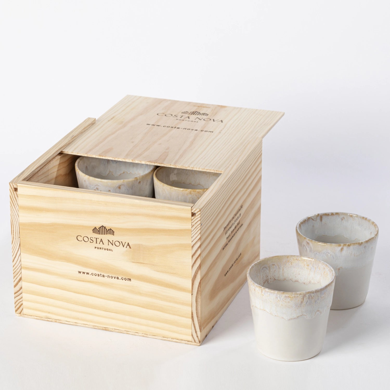8er Set Grespresso Geschenkbox Kaffeetasse 190ml weiss in Weiss präsentiert im Onlineshop von KAQTU Design AG. Tasse ist von Costa Nova