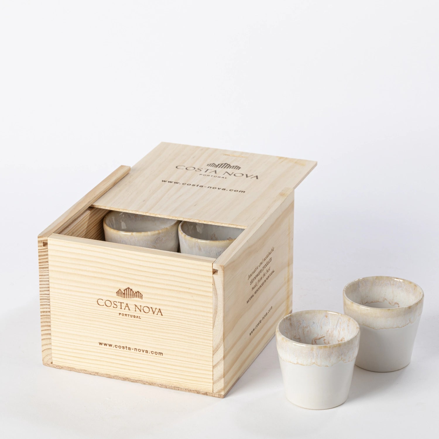 8er Set Grespresso Geschenkbox Espressotasse 70ml weiss in Weiss präsentiert im Onlineshop von KAQTU Design AG. Tasse ist von Costa Nova