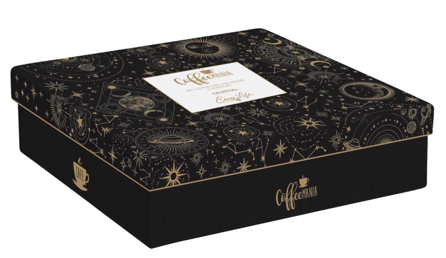 Schwarzes 6er Set Celestial Espressotassen (100ml) von Easy Life, ideal für besondere Anlässe und stilvolle Kaffeegenüsse.