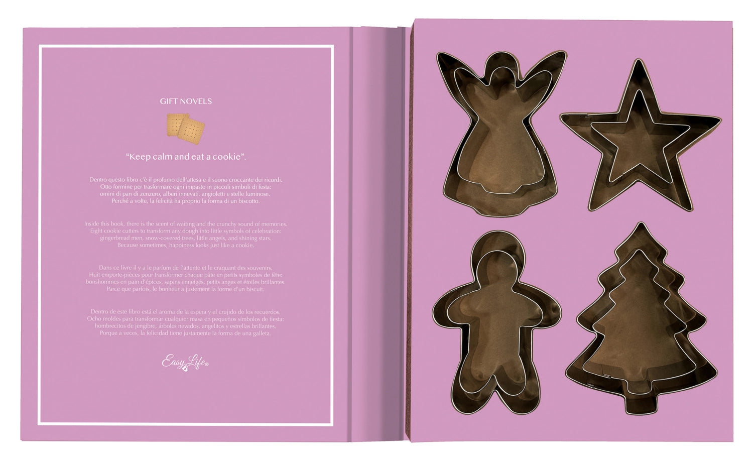 Buntes Geschenkset mit Ausstechern für Kekse von Easy Life, ideal für kreative Backprojekte und süße Überraschungen.