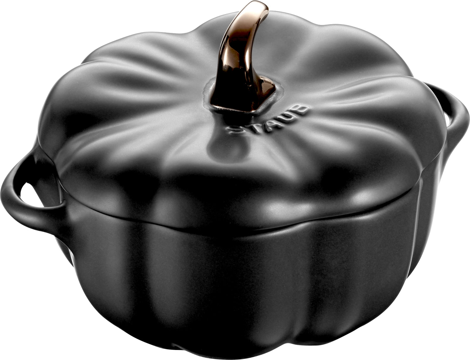 Cocotte 12cm, Kürbis, schwarz, Keramik 0.5l in Schwarz präsentiert im Onlineshop von KAQTU Design AG. Pfanne/Topf ist von Staub