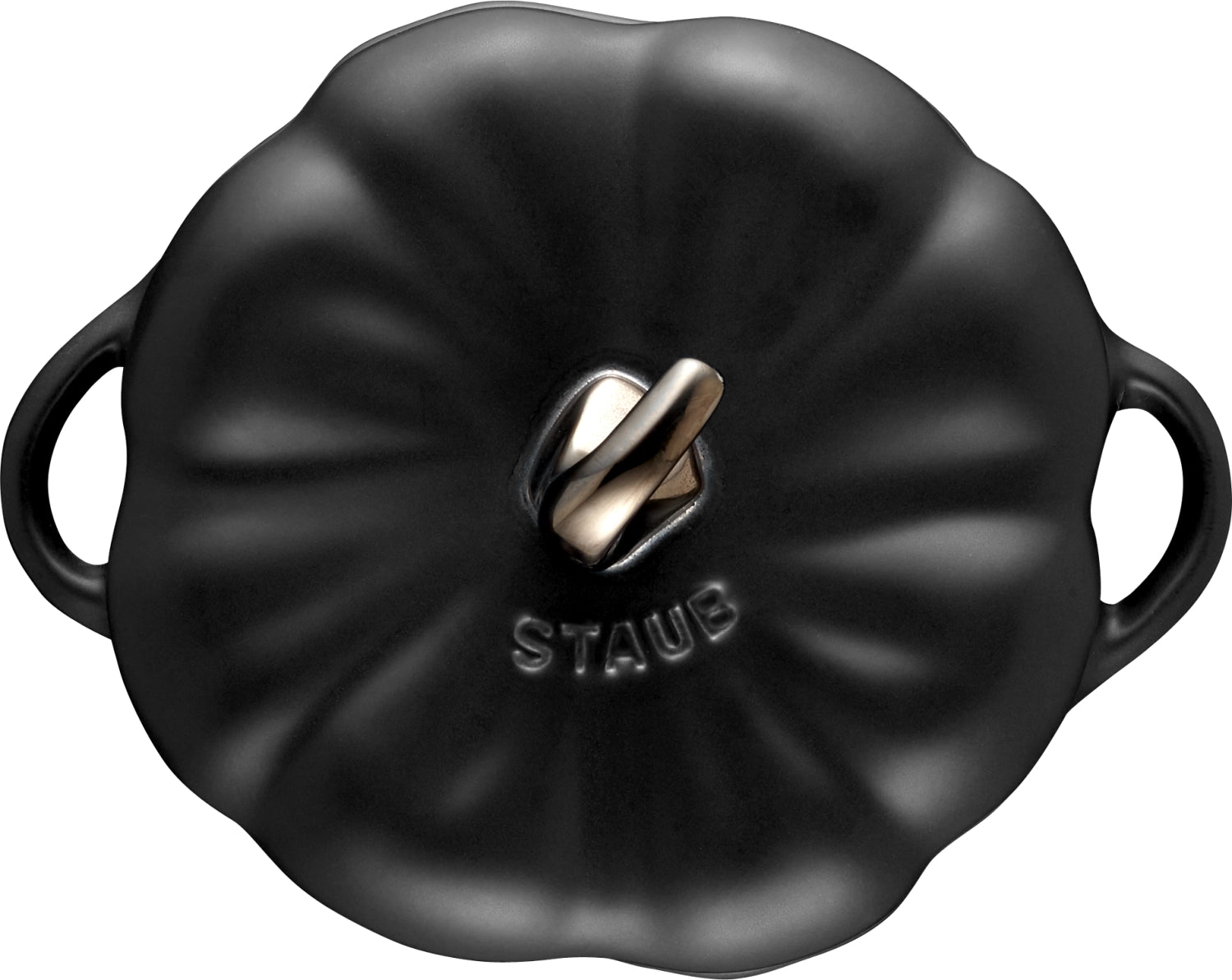 Schwarze Cocotte in Kürbisdesign, 12 cm, aus robuster Keramik mit 0,5 l Fassungsvermögen. Perfekt für kreative Kochideen und ansprechende Tischpräsentation.