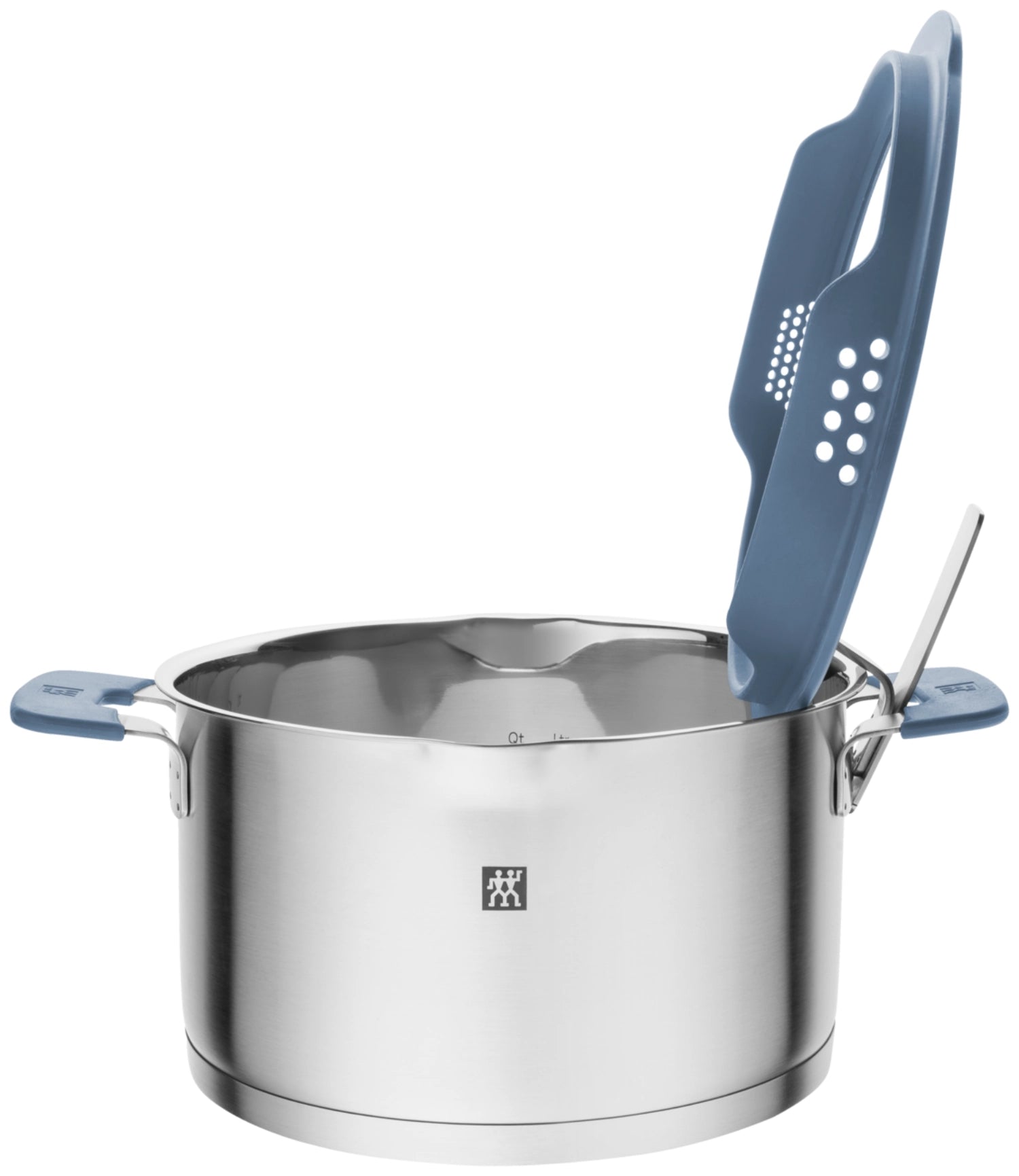Elegantes 5-teiliges Kochtopfset in Taubenblau von Zwilling, ideal für stilvolles Kochen und Servieren. Hochwertige Verarbeitung für jede Küche.