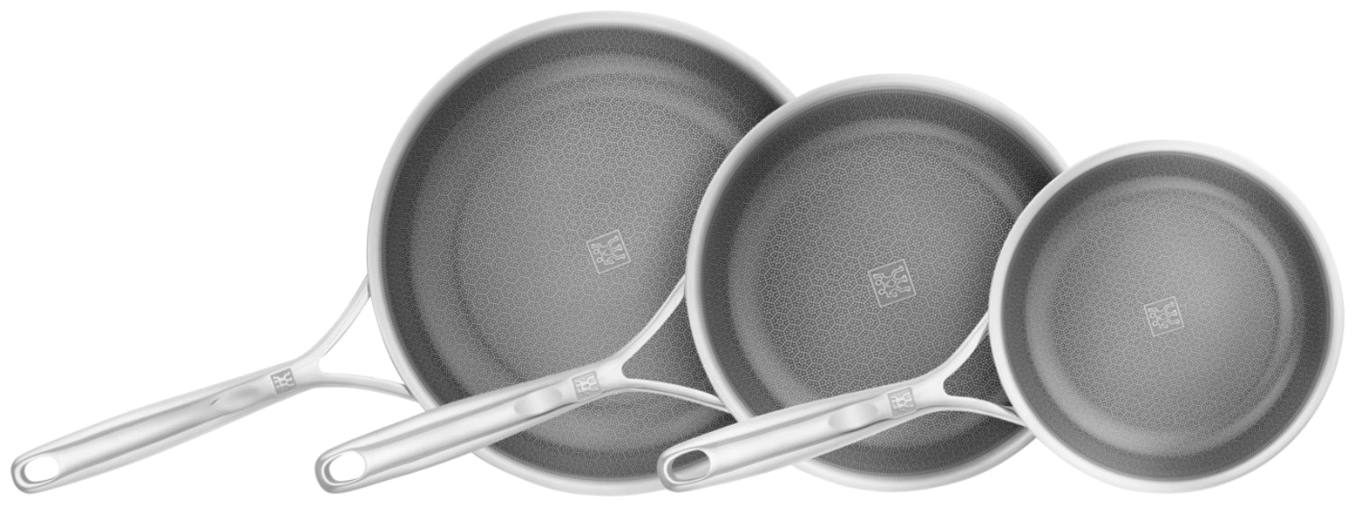 3tlg. Peak Bratpfannenset 20+24+28cm in Silber präsentiert im Onlineshop von KAQTU Design AG. Bratpfanne ist von Zwilling