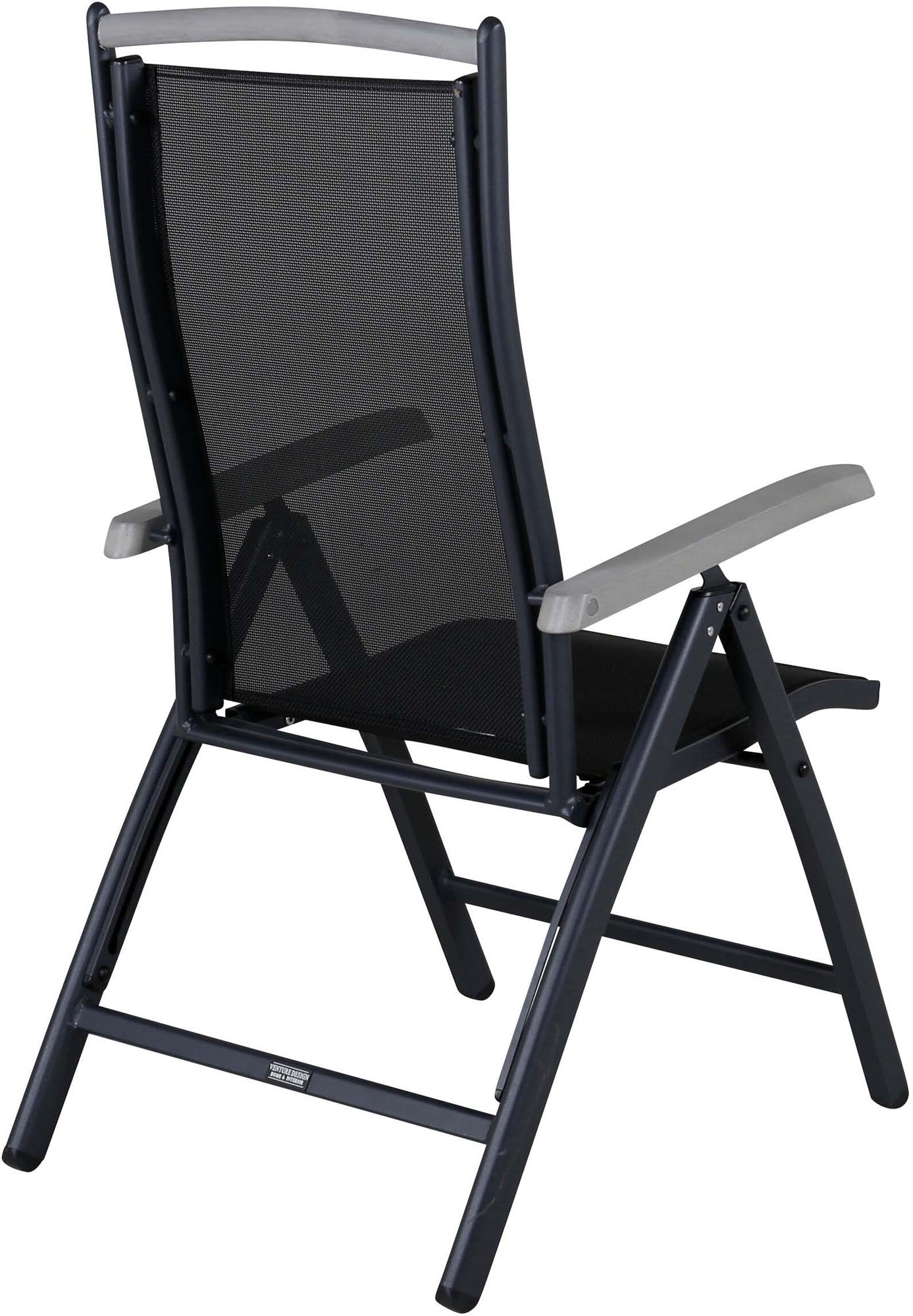 Erleben Sie den Albany Stuhl von Venture Home: eleganter Gartenstuhl mit atmungsaktiver Textilene-Oberfläche und 5-fach verstellbarer Rückenlehne für ultimativen Sitzkomfort.