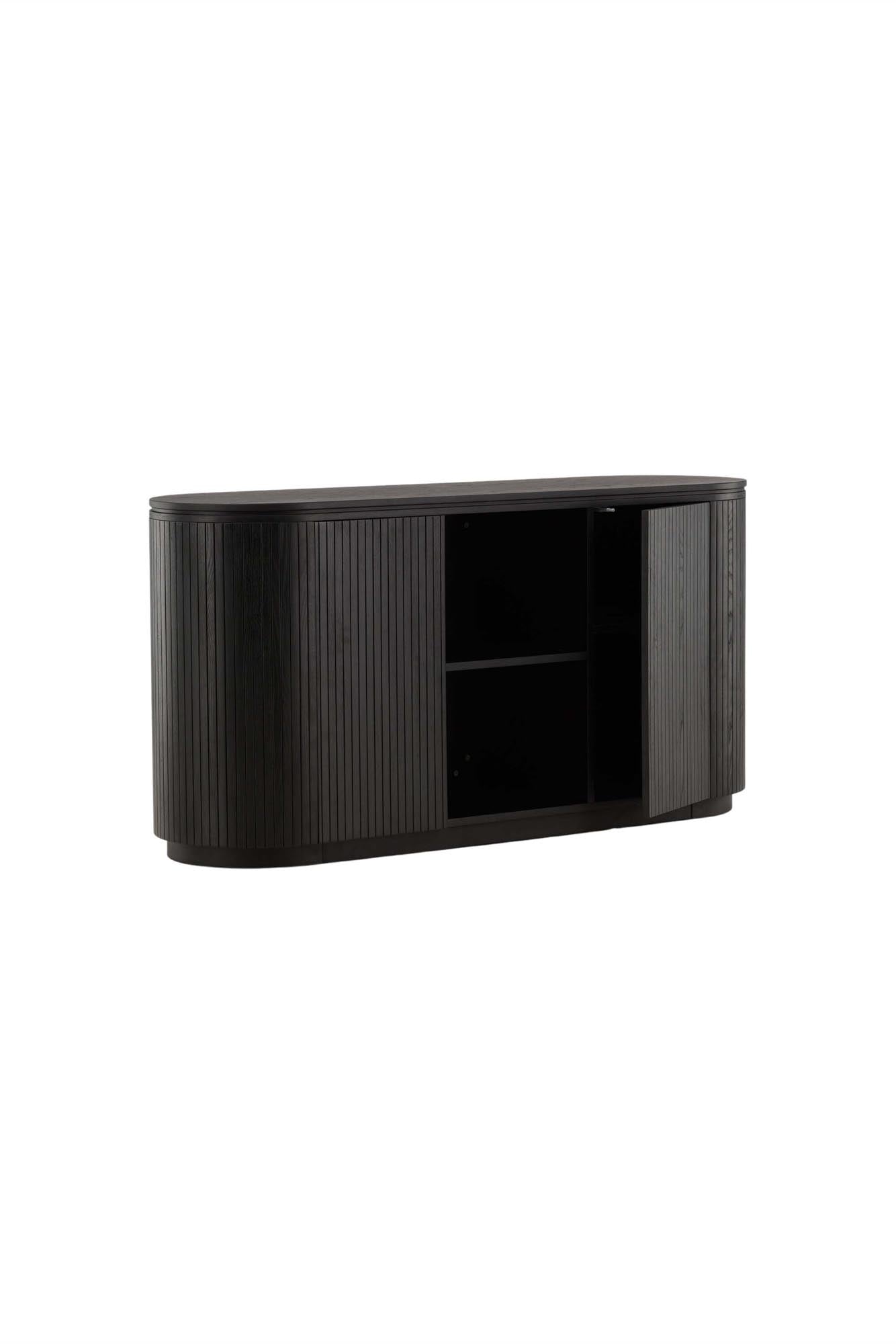 Fjällbacka Sideboard von Vind: Elegantes Möbelstück aus schwarzer Eiche und MDF, ideal für stilvolle Aufbewahrung und moderne Wohnräume.