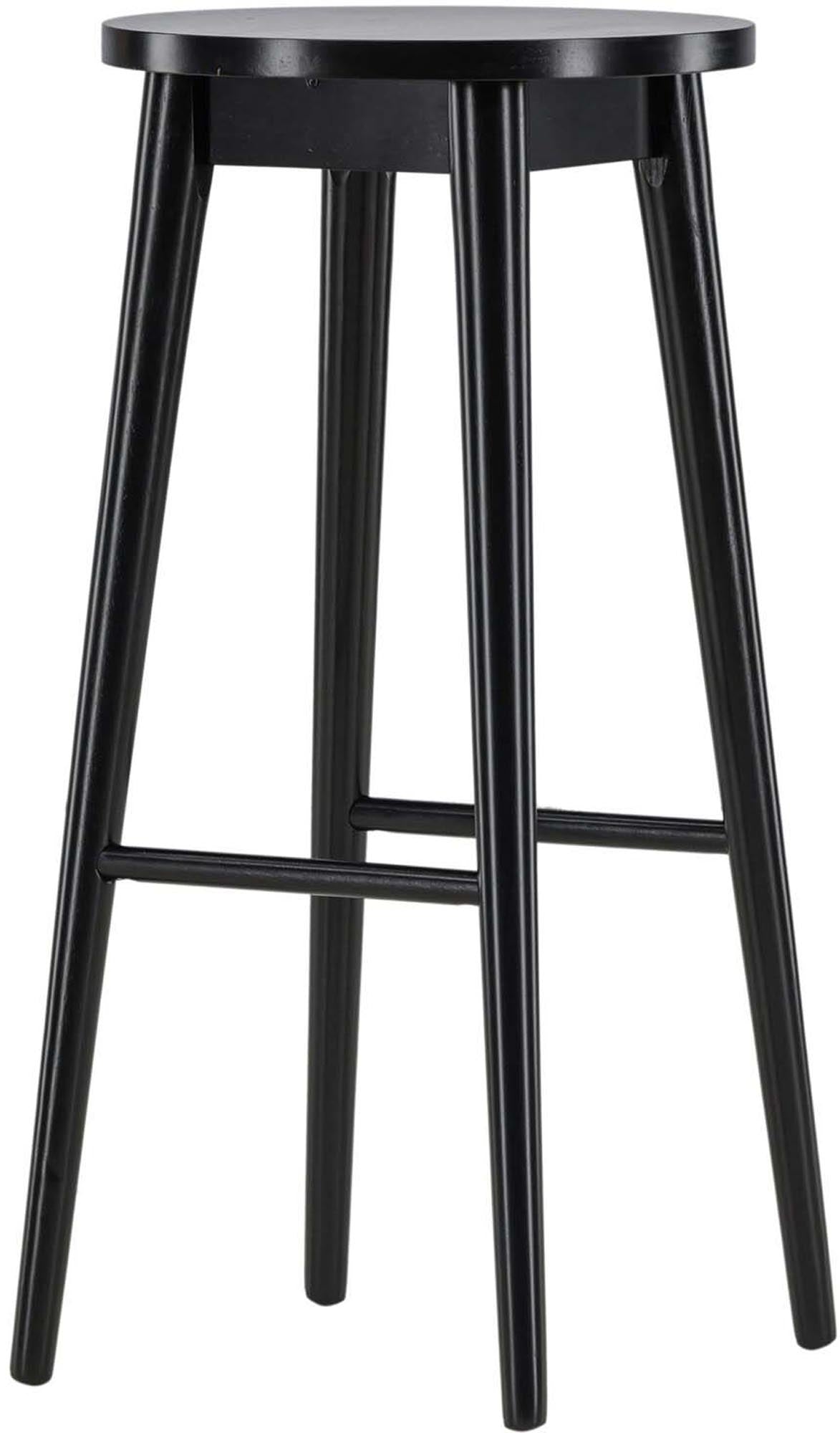 Eleganter Mollösand Barstuhl von Vind: Hochwertiges Gummibaumholz, zeitlose schwarze Oberfläche, ergonomischer Komfort, vielseitig einsetzbar.