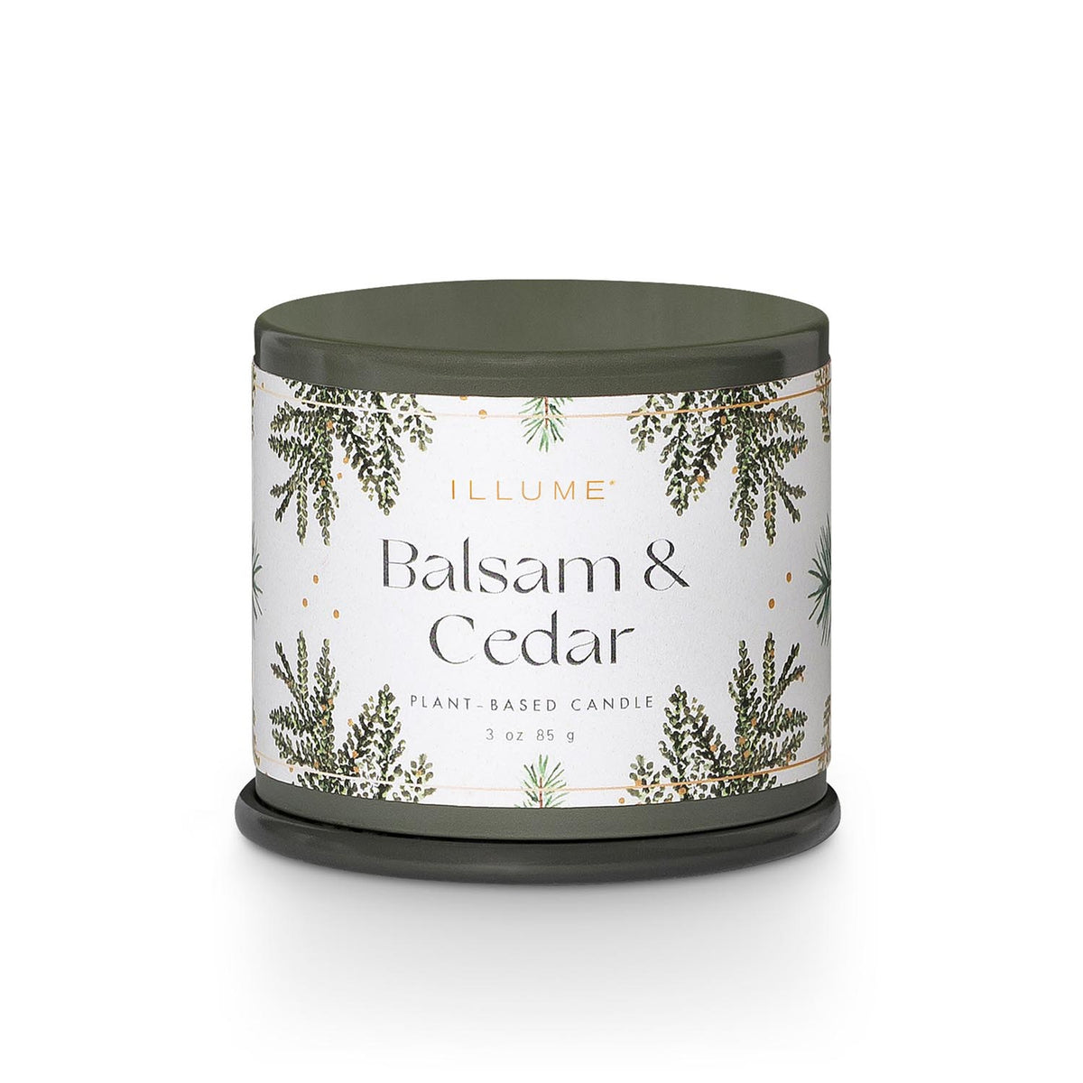 Balsam & Cedar Demi Vanity Tin Kerze, Grün, in Grün präsentiert im Onlineshop von KAQTU Design AG. Duftkerze ist von Illume