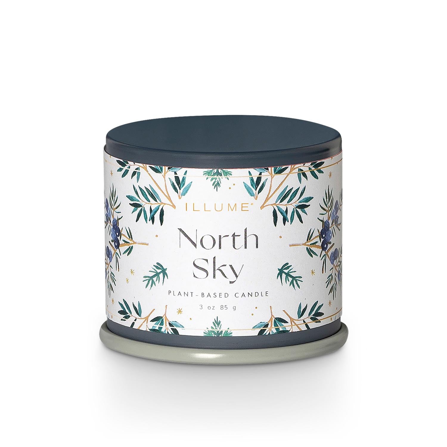 North Sky Demi Vanity Tin Kerze, Blau, in Blau präsentiert im Onlineshop von KAQTU Design AG. Duftkerze ist von Illume