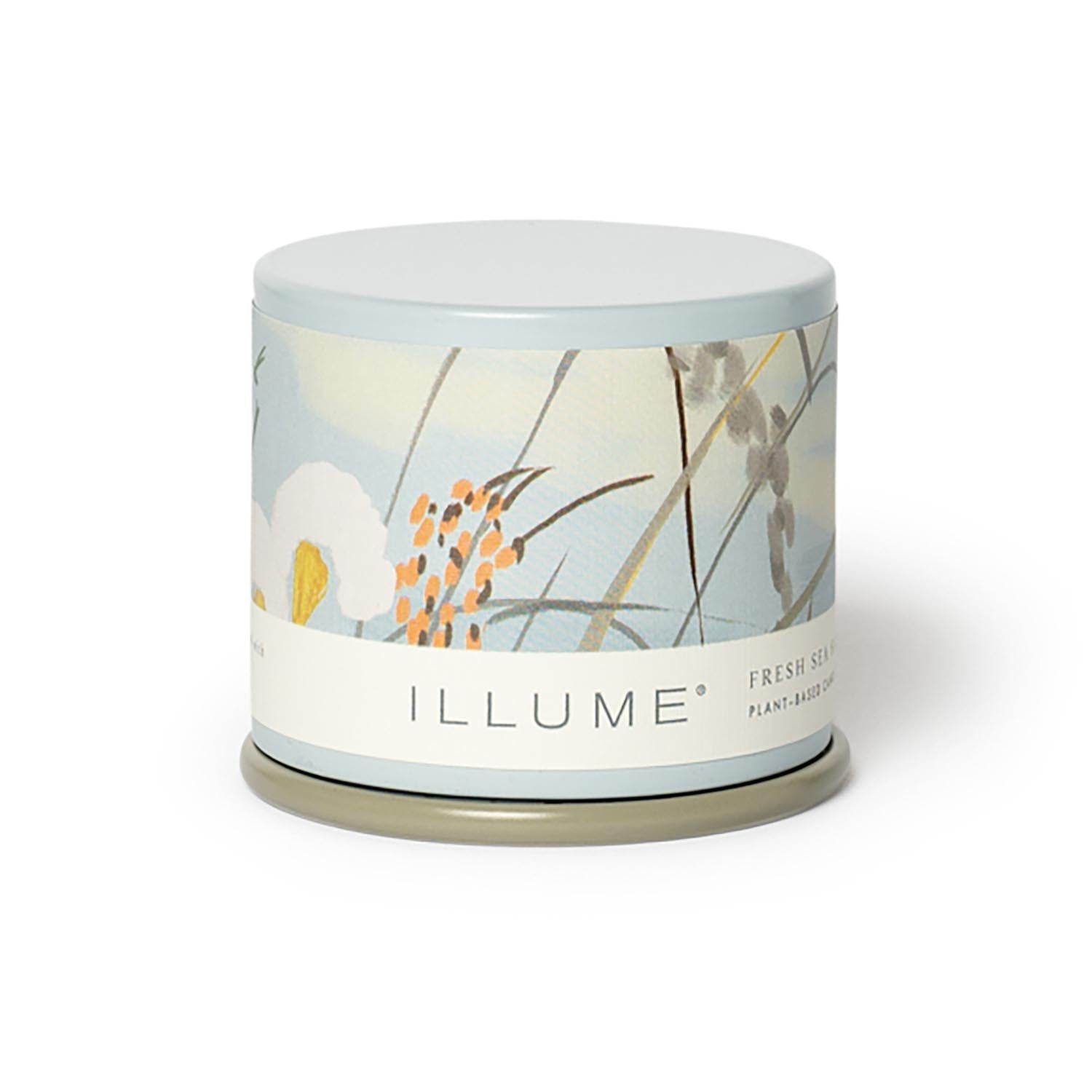Fresh Sea Salt Demi Vanity Tin Kerze, Blau, in Blau präsentiert im Onlineshop von KAQTU Design AG. Duftkerze ist von Illume