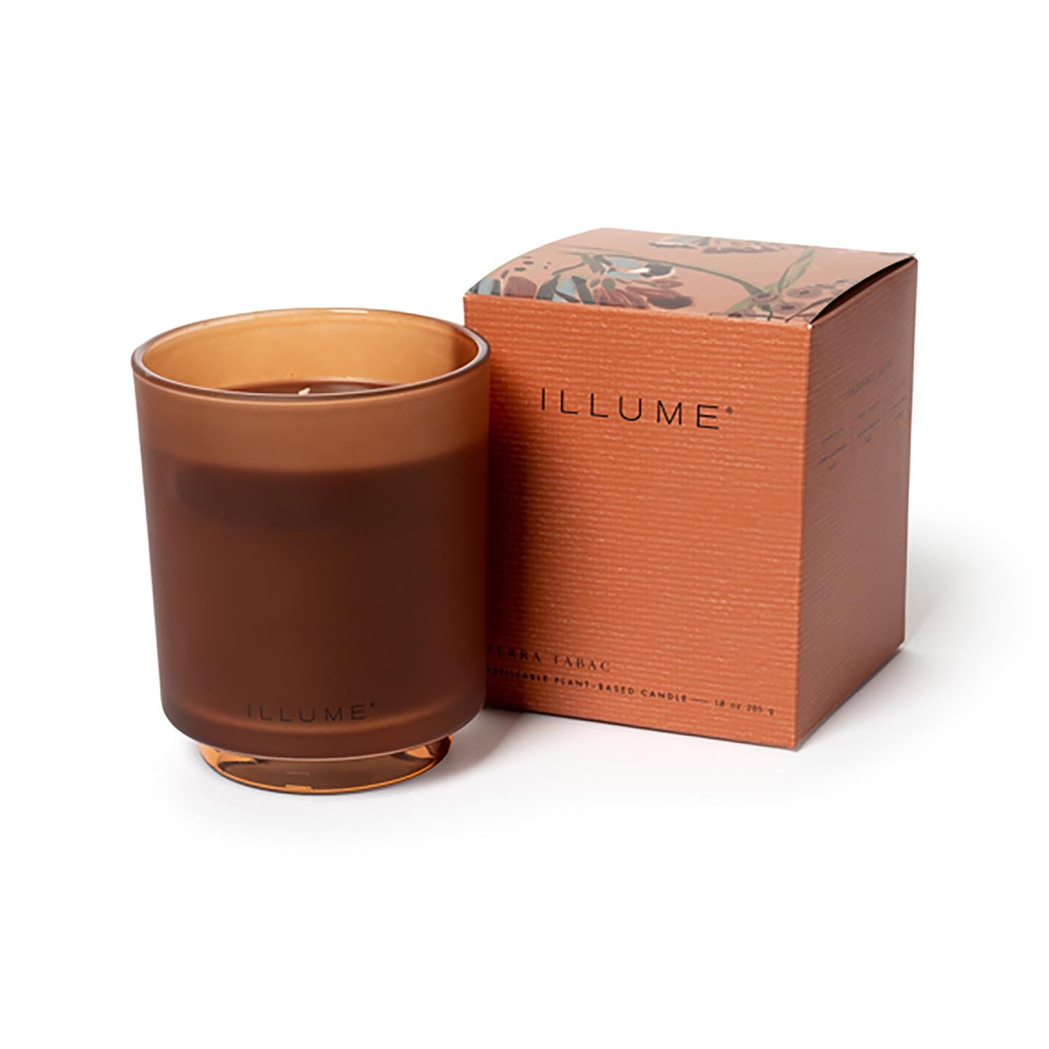 Terra Tabac Box Glass Candle, Braun, in Braun präsentiert im Onlineshop von KAQTU Design AG. Duftkerze ist von Illume