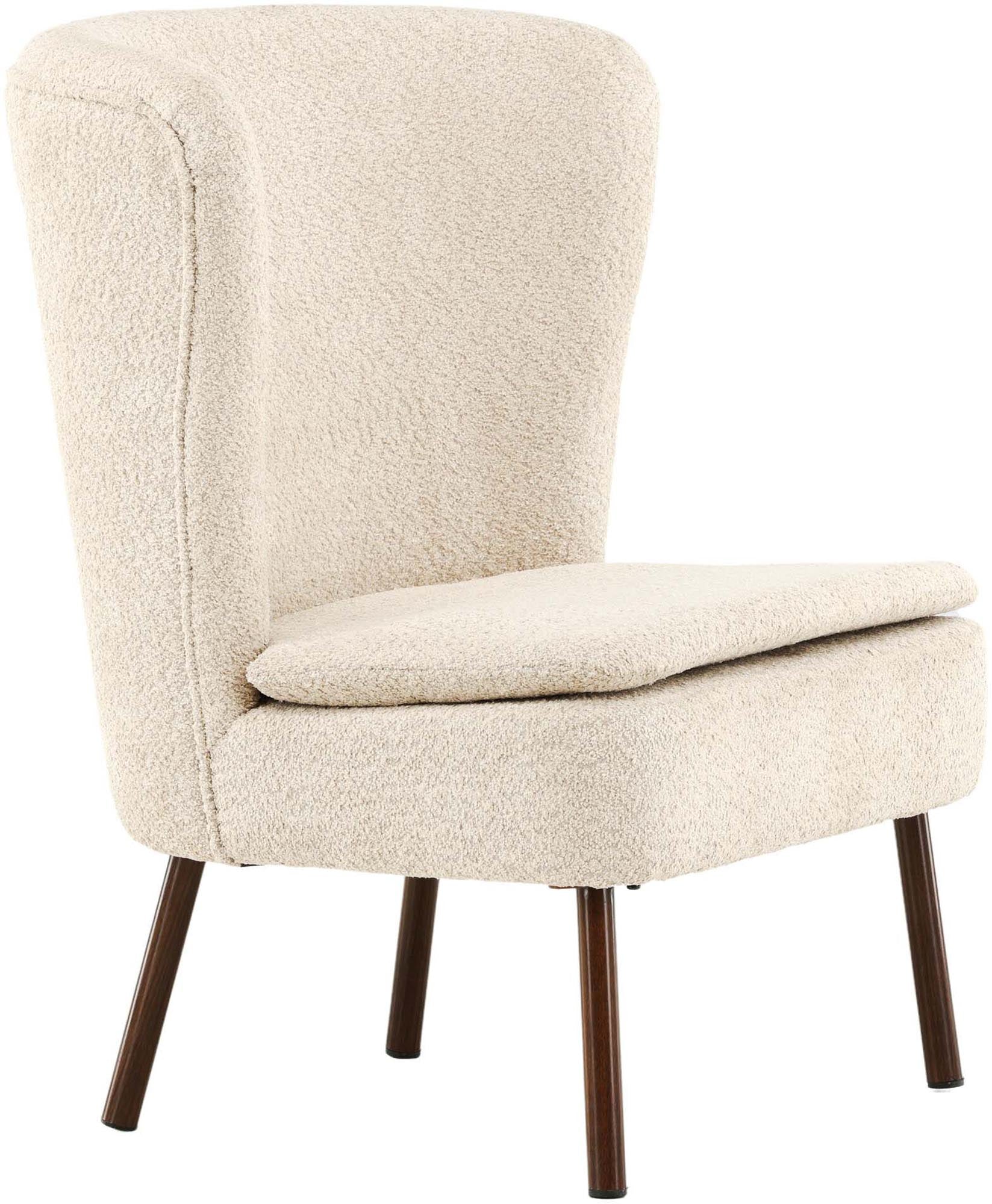 Hällsö Sessel von Vind: Stilvoller Komfort in Walnussholz und Beige.