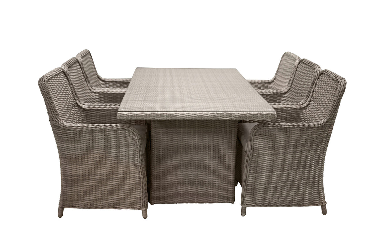 Wembley Outdoor-Tischset 200cm/6St. in Natur präsentiert im Onlineshop von KAQTU Design AG. Gartentischset ist von Venture Home