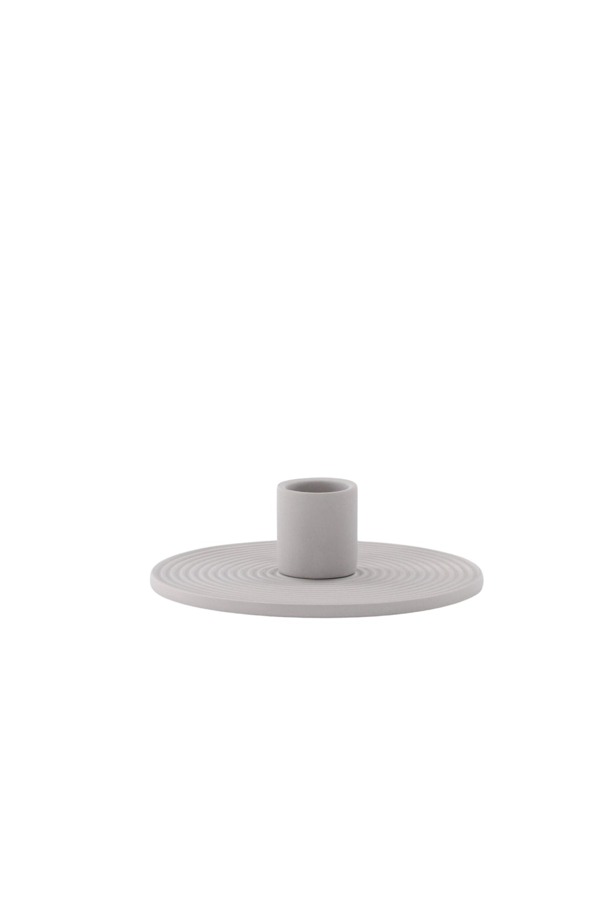 Ovaler Kerzenständer Dian aus grauem Ton, Venture Home, mit Platz für drei Kerzen, in kompakter Grösse D:12cm x H:4cm.