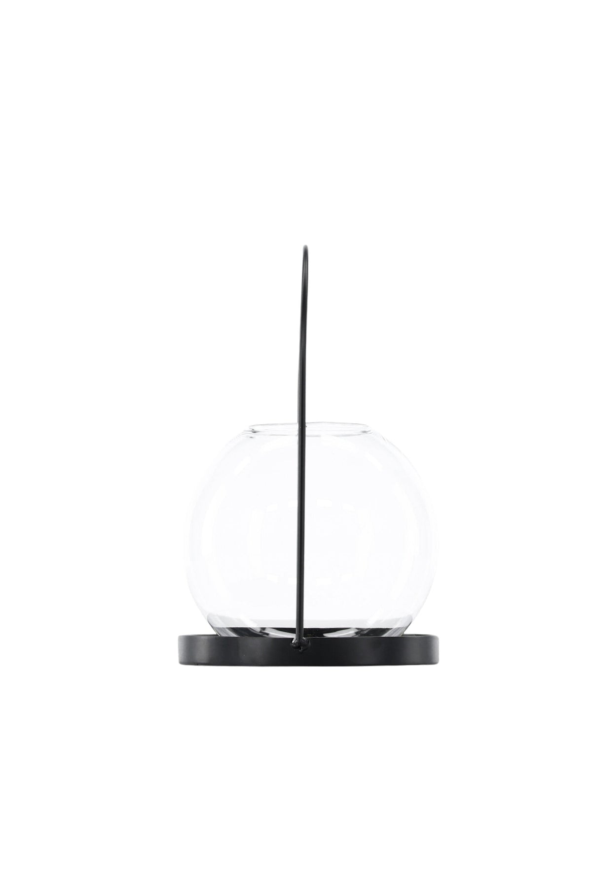 Teelichthalter Flora aus Glas in Schwarz und Klar, rund geformt, Grösse D 22 cm x H 14 cm, Marke Venture Home.