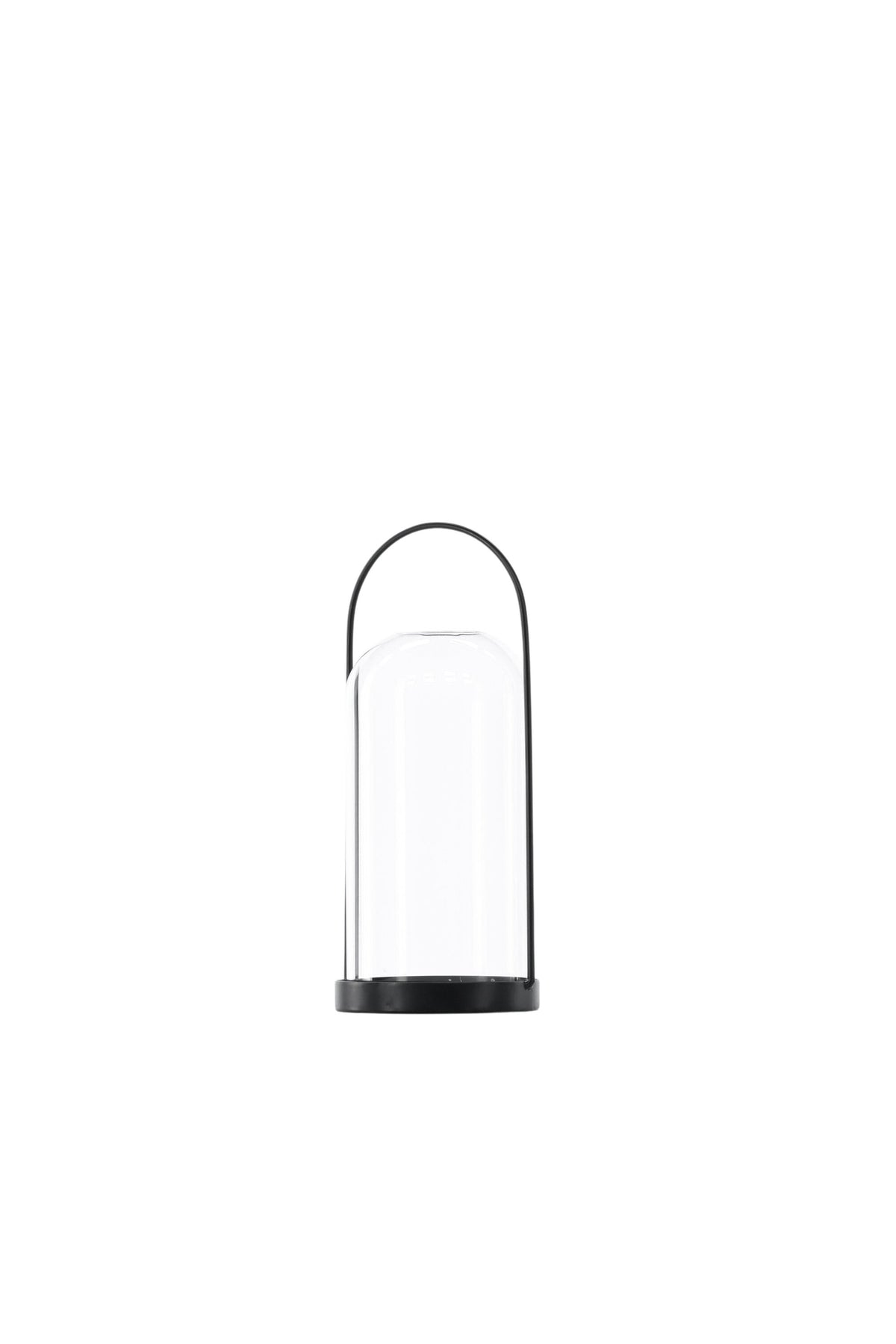 Teelichthalter Flora aus Glas in Schwarz und Klar, rund geformt, Grösse D 22 cm x H 14 cm, Marke Venture Home.