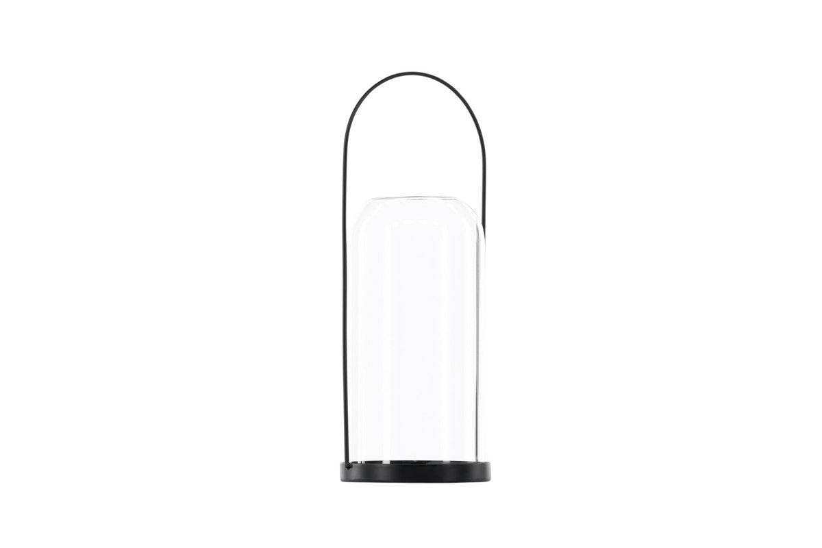Teelichthalter Flora aus Glas in Schwarz und Klar, rund geformt, Grösse D 22 cm x H 14 cm, Marke Venture Home.