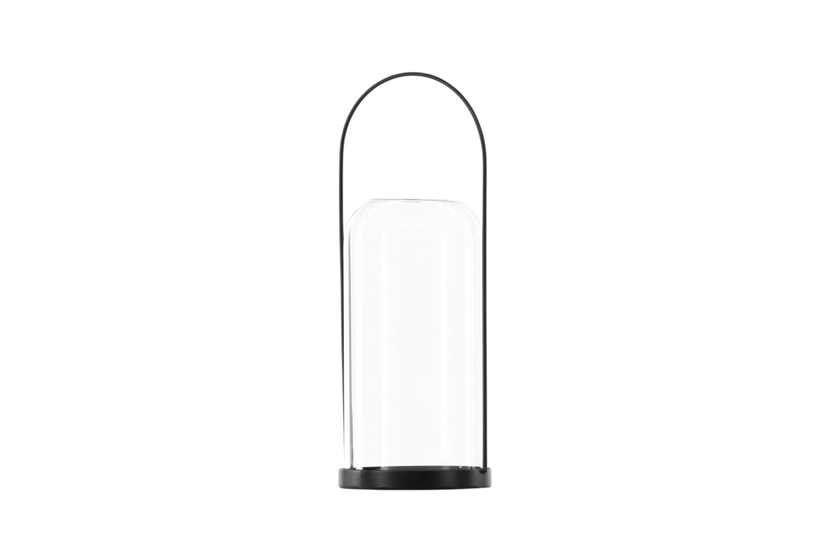 Teelichthalter Flora aus Glas in Schwarz und Klar, rund geformt, Grösse D 22 cm x H 14 cm, Marke Venture Home.