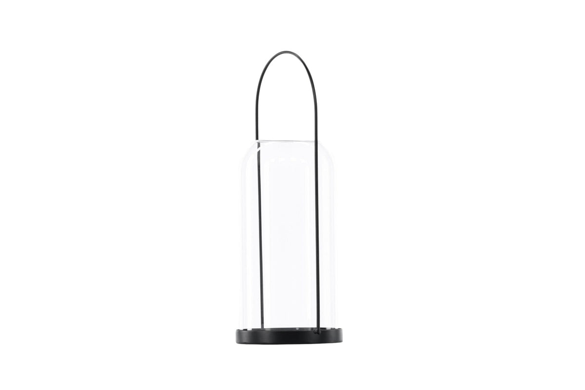 Teelichthalter Flora aus Glas in Schwarz und Klar, rund geformt, Grösse D 22 cm x H 14 cm, Marke Venture Home.