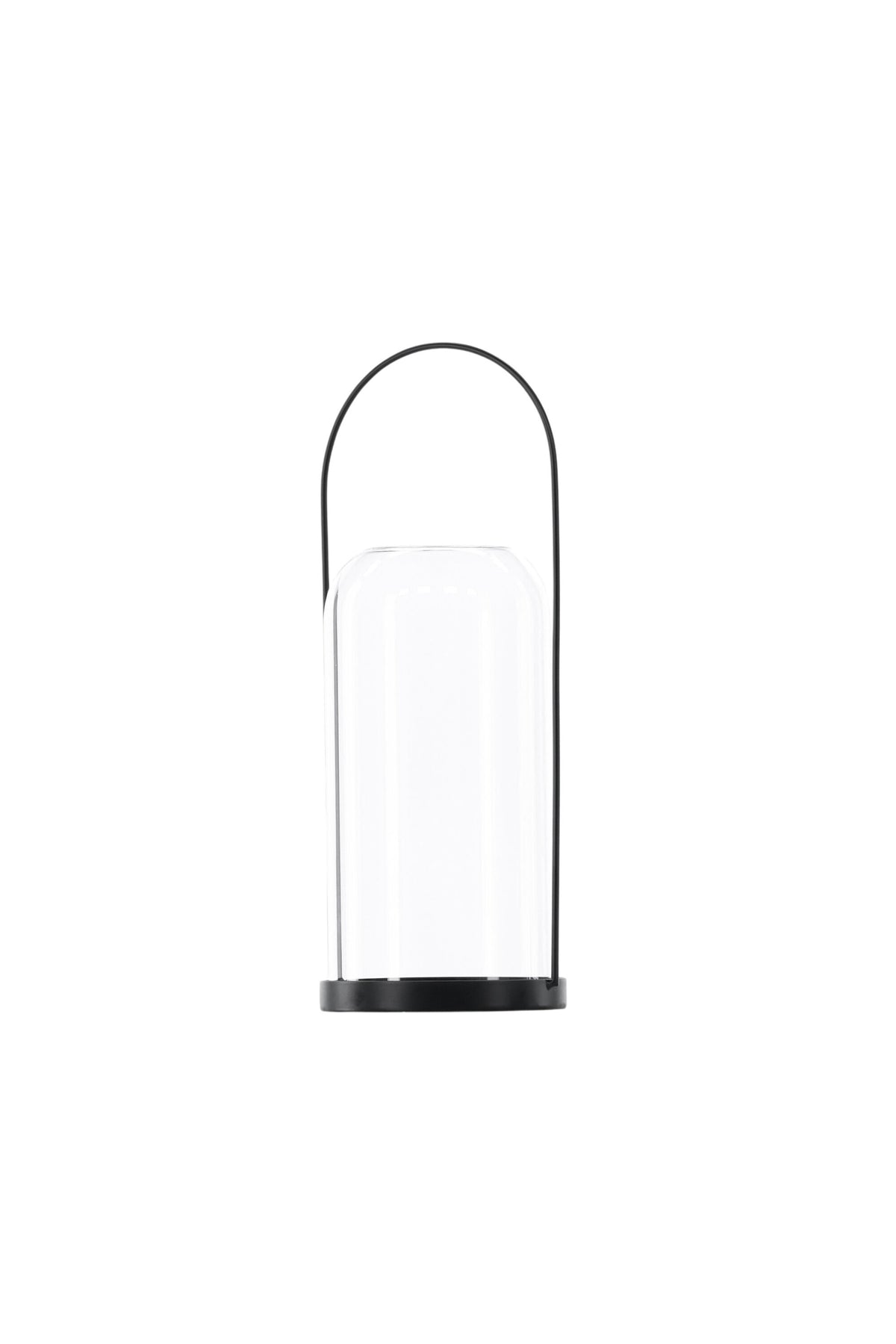 Teelichthalter Flora aus Glas in Schwarz und Klar, rund geformt, Grösse D 22 cm x H 14 cm, Marke Venture Home.