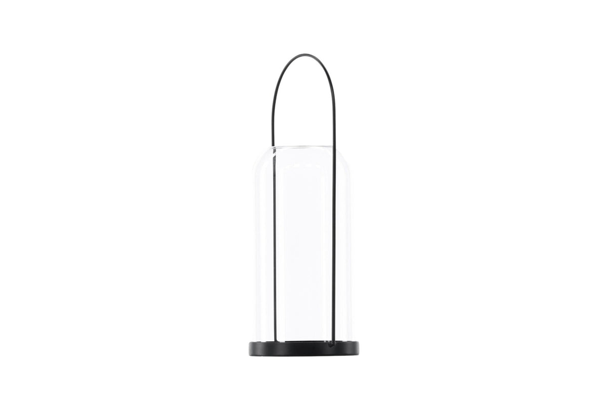 Teelichthalter Flora aus Glas in Schwarz und Klar, rund geformt, Grösse D 22 cm x H 14 cm, Marke Venture Home.