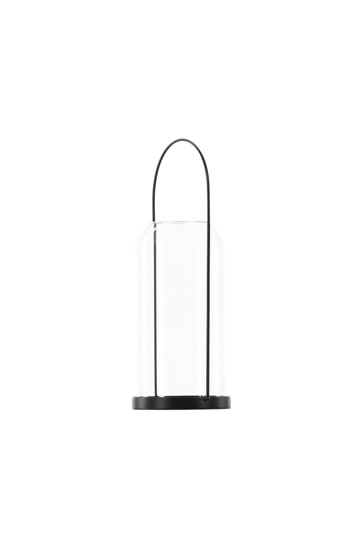 Teelichthalter Flora aus Glas in Schwarz und Klar, rund geformt, Grösse D 22 cm x H 14 cm, Marke Venture Home.