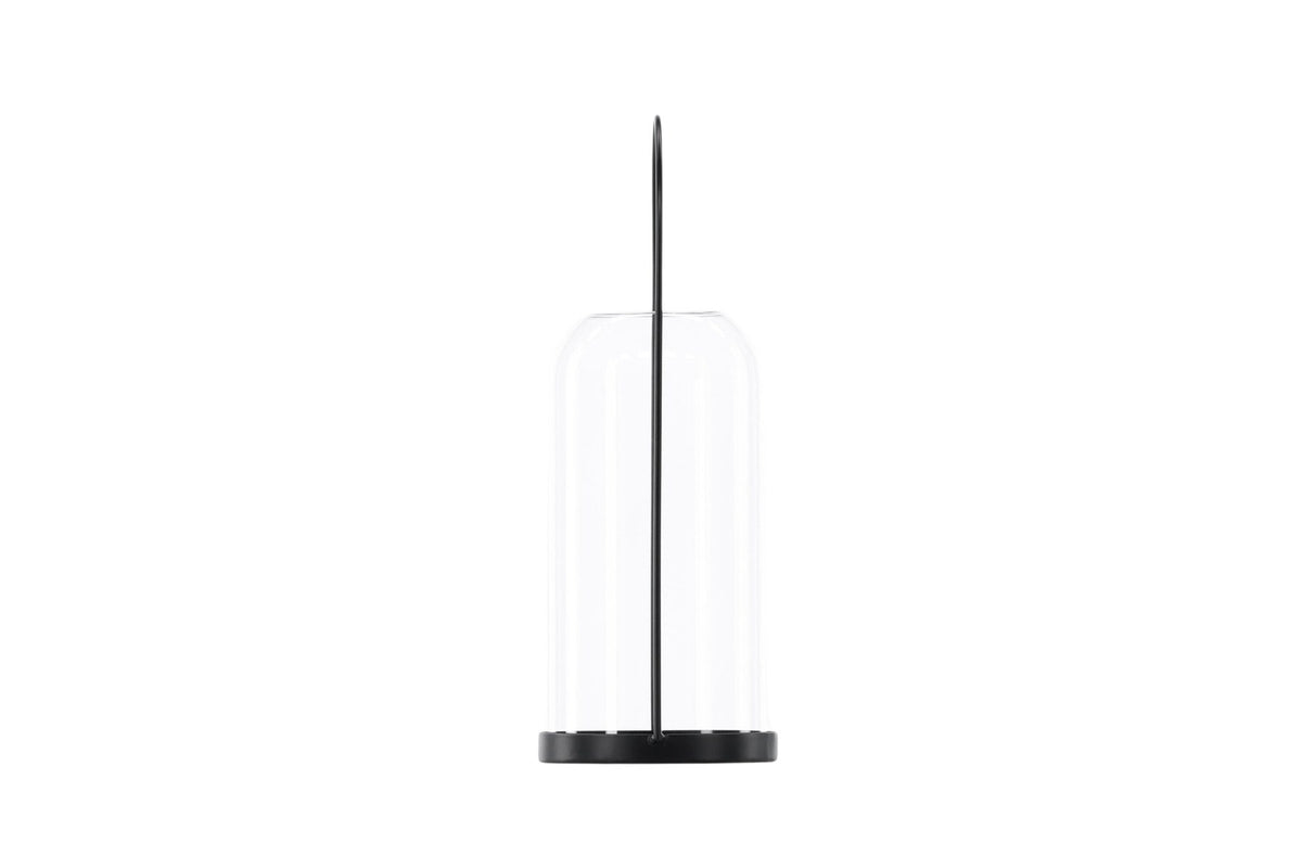 Teelichthalter Flora aus Glas in Schwarz und Klar, rund geformt, Grösse D 22 cm x H 14 cm, Marke Venture Home.
