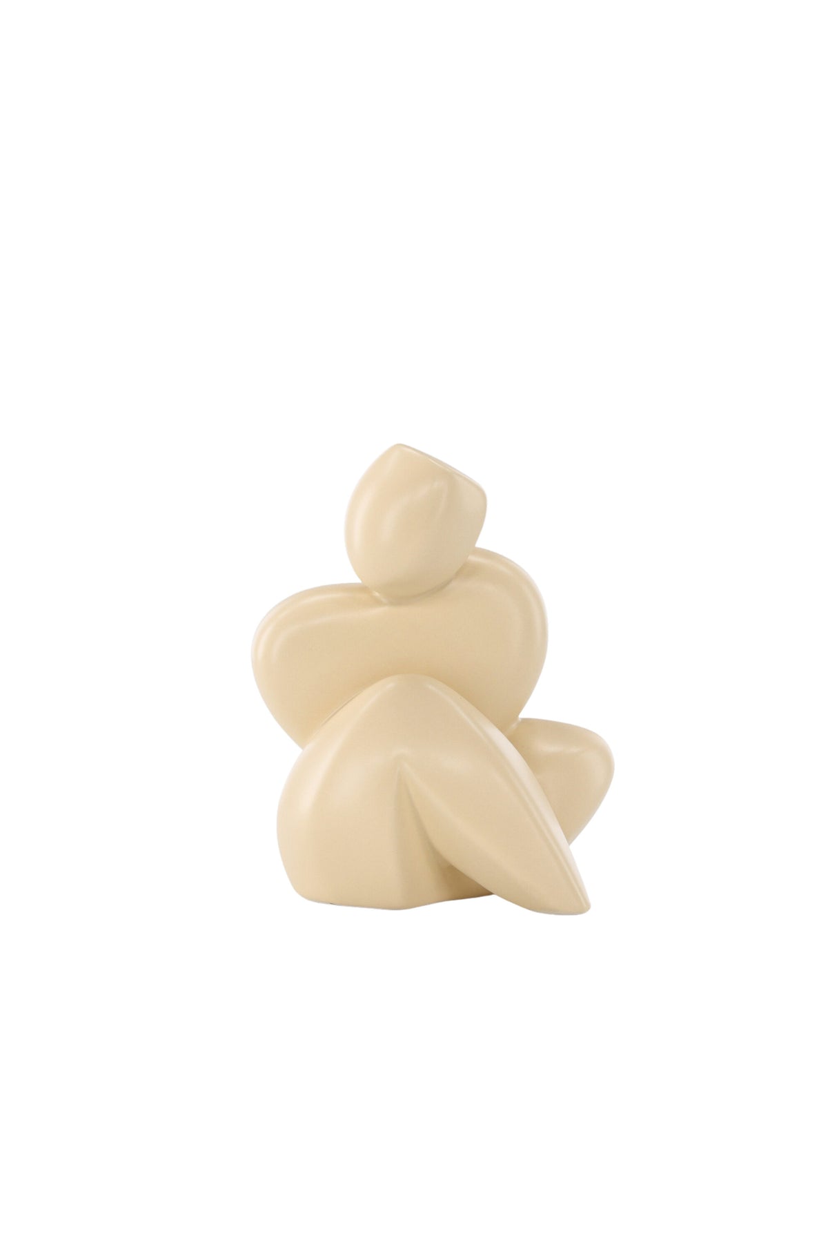 Weisse Skulptur Floda aus Steinzeug von Venture Home, schlichte, figürliche Form, ca. 14 cm hoch, als Deko oder Buchstütze nutzbar.