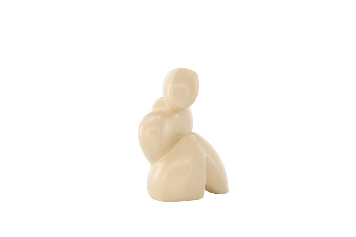 Weisse Skulptur Floda aus Steinzeug von Venture Home, schlichte, figürliche Form, ca. 14 cm hoch, als Deko oder Buchstütze nutzbar.