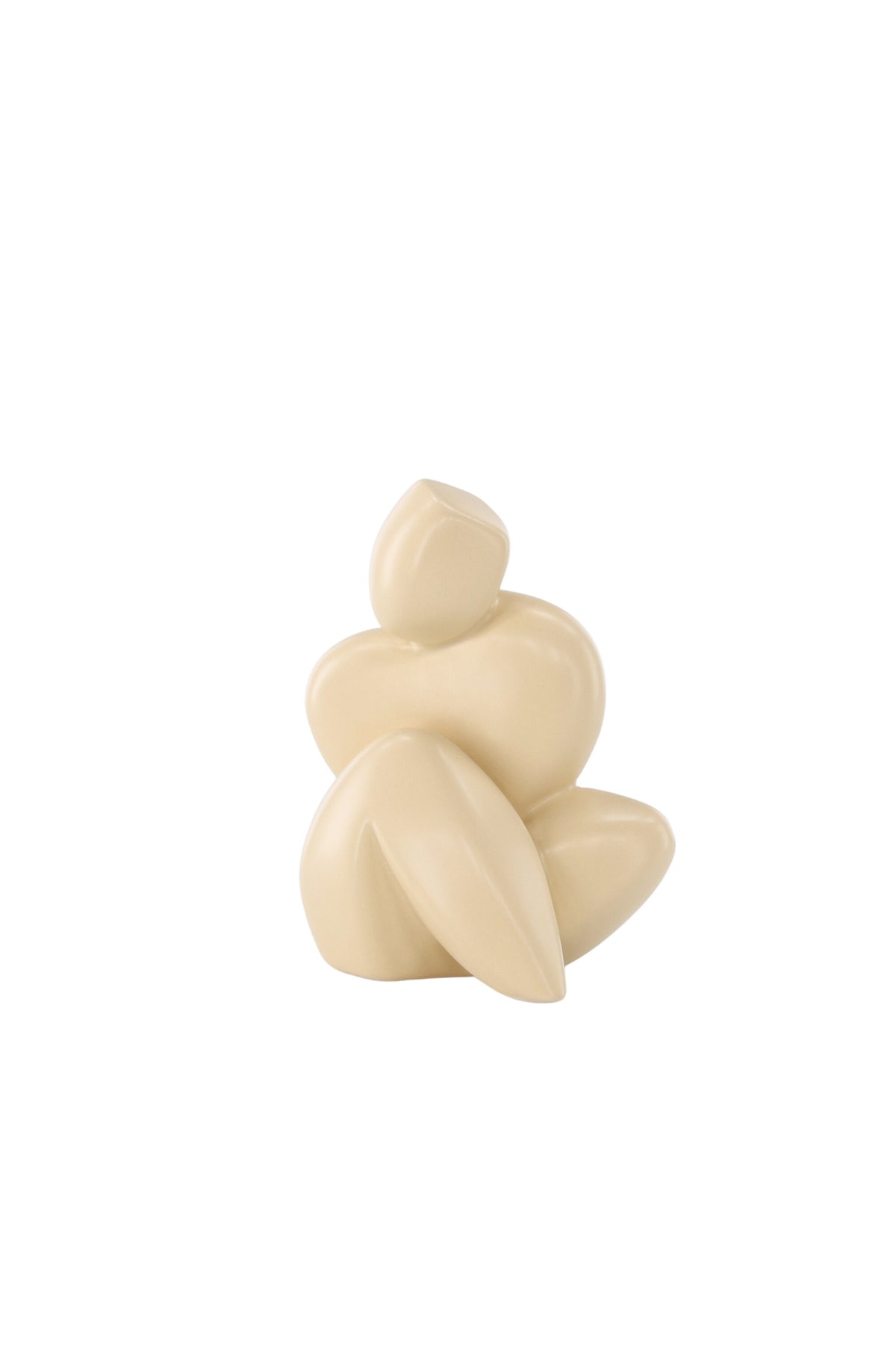 Weisse Skulptur Floda aus Steinzeug von Venture Home, schlichte, figürliche Form, ca. 14 cm hoch, als Deko oder Buchstütze nutzbar.
