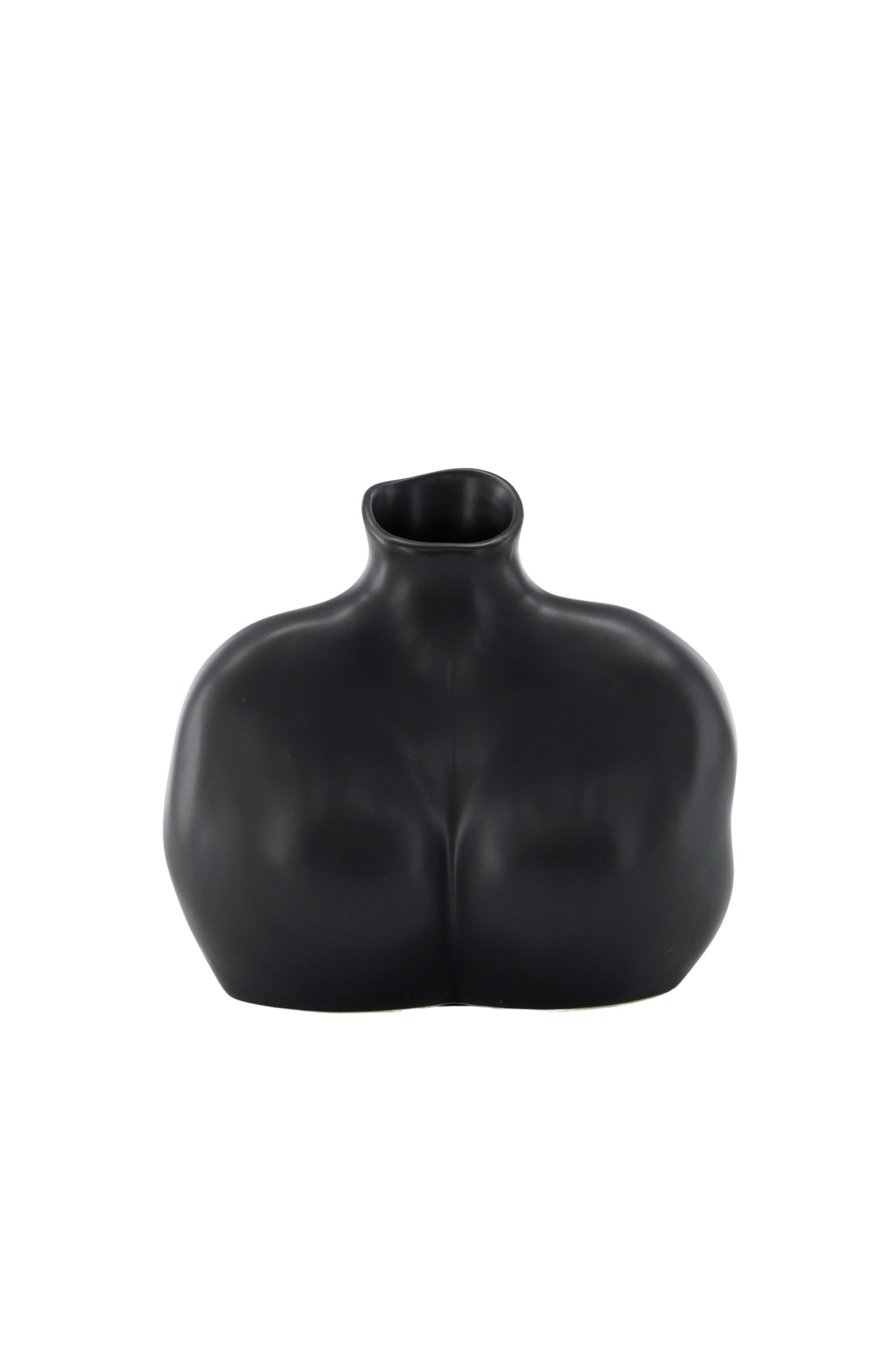 Cremefarbene Harvey Vase aus Steinzeug von Venture Home mit geschwungener, an die weibliche Form angelehnter Silhouette.