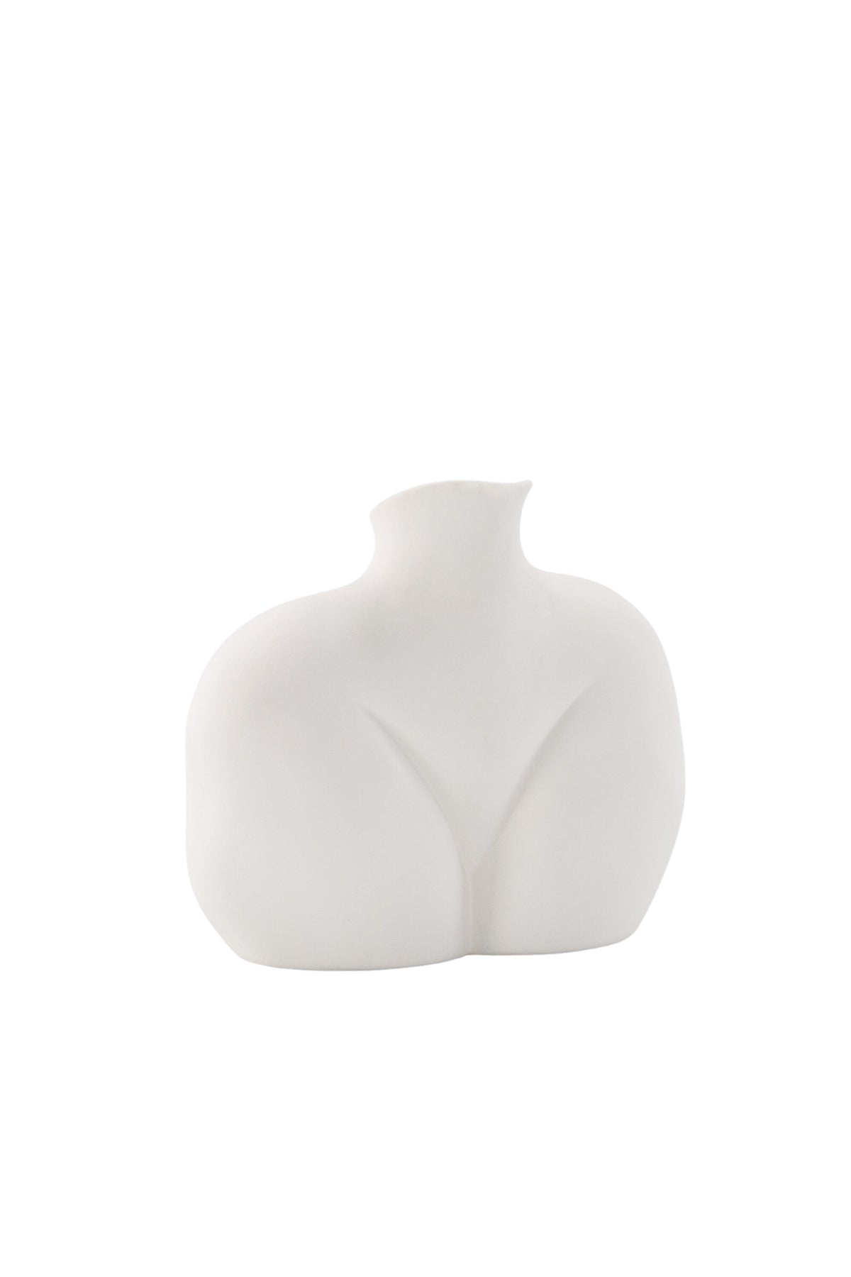 Cremefarbene Harvey Vase aus Steinzeug von Venture Home mit geschwungener, an die weibliche Form angelehnter Silhouette.
