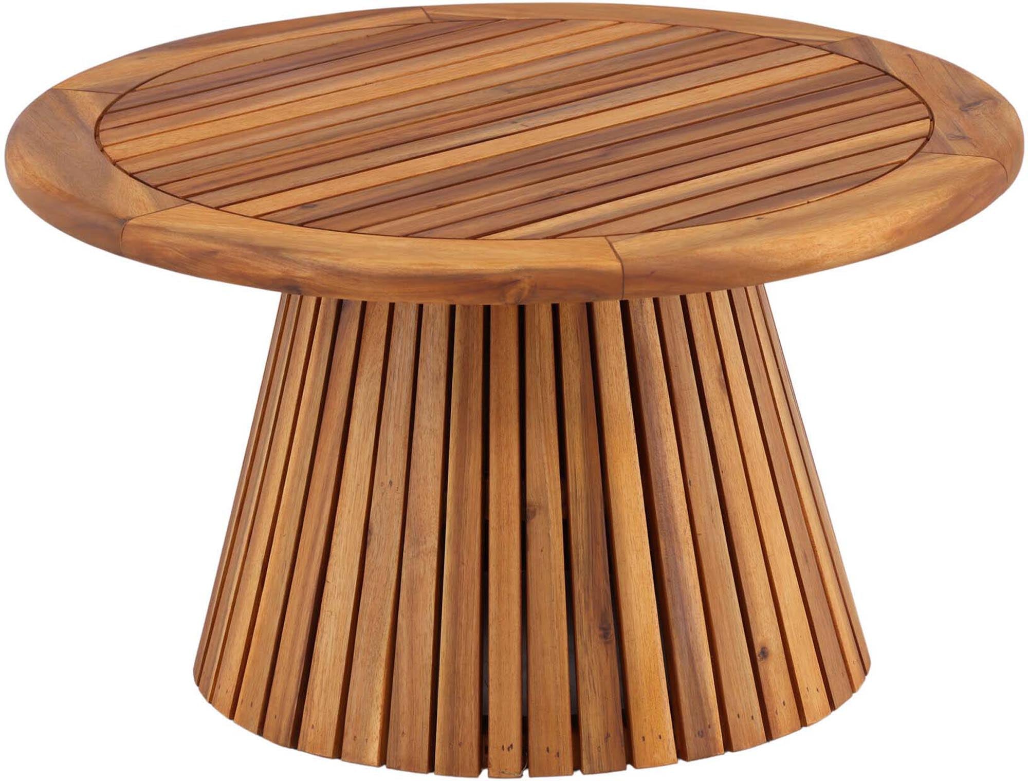 Eleganter Beistelltisch aus Akazienholz für moderne Wohnräume.