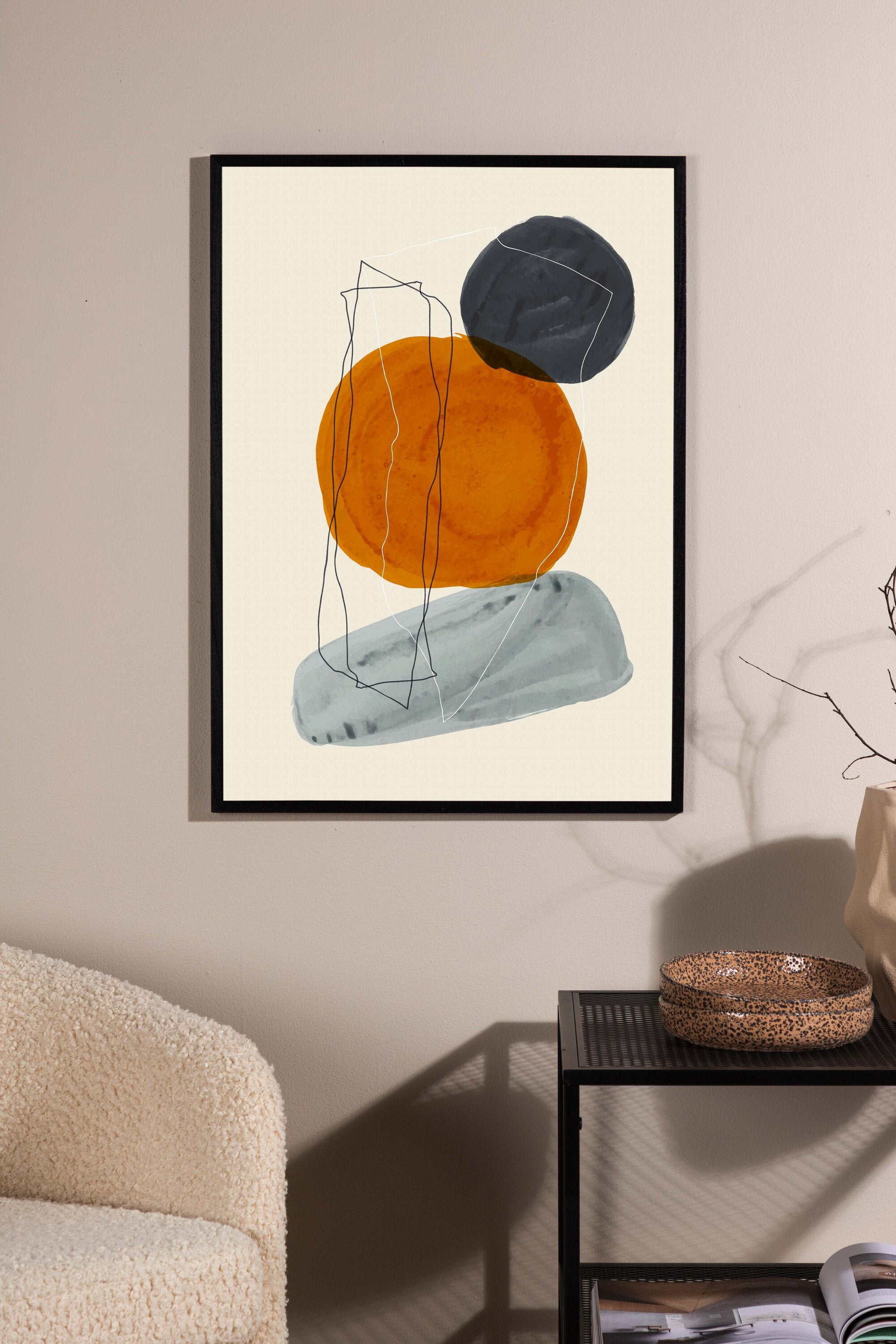 Steine Poster in Beige präsentiert im Onlineshop von KAQTU Design AG. Bild ist von Venture Home
