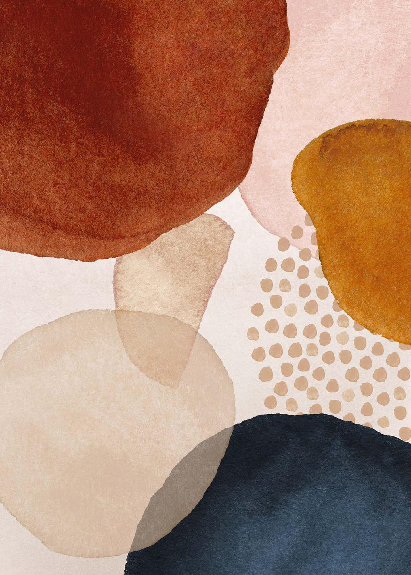 Circles Poster in Beige präsentiert im Onlineshop von KAQTU Design AG. Bild ist von Venture Home